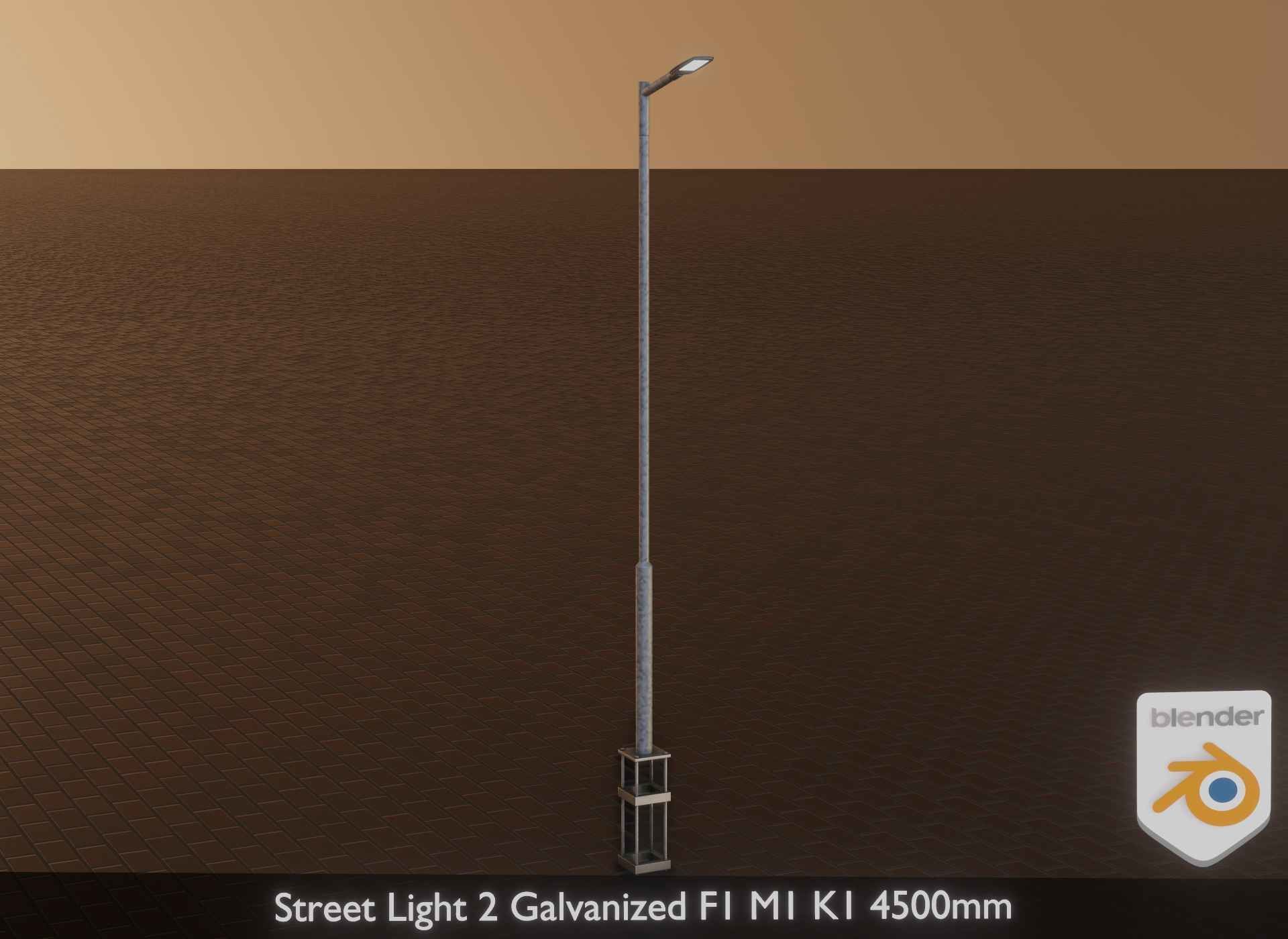 Street Light 2 Galvanized F1 M1 K1 4500mm Low-poly 3D model_28