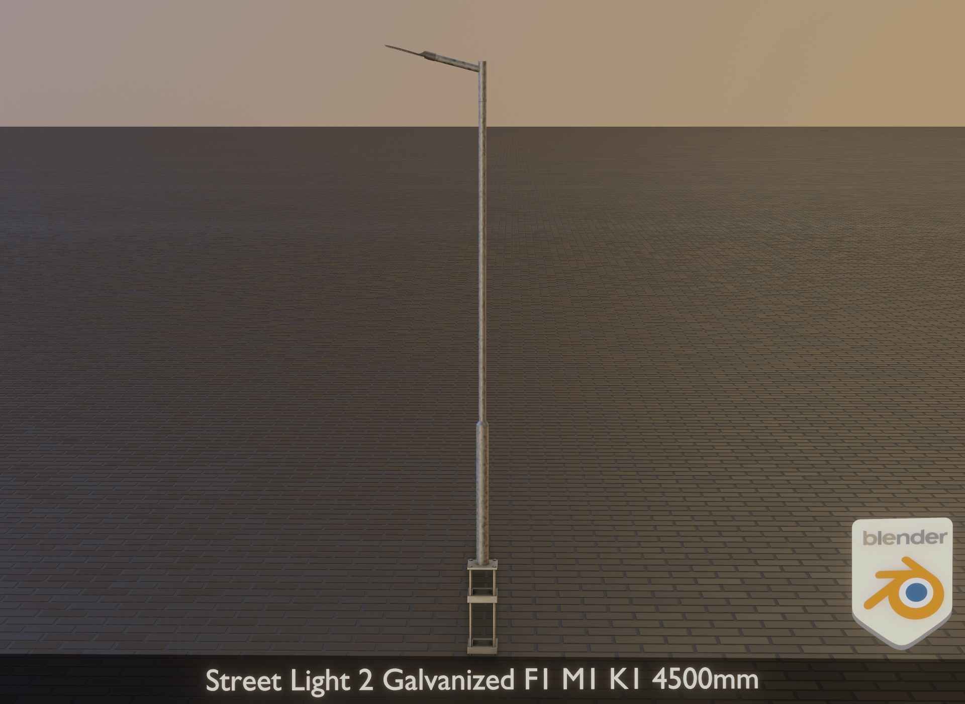 Street Light 2 Galvanized F1 M1 K1 4500mm Low-poly 3D model_41