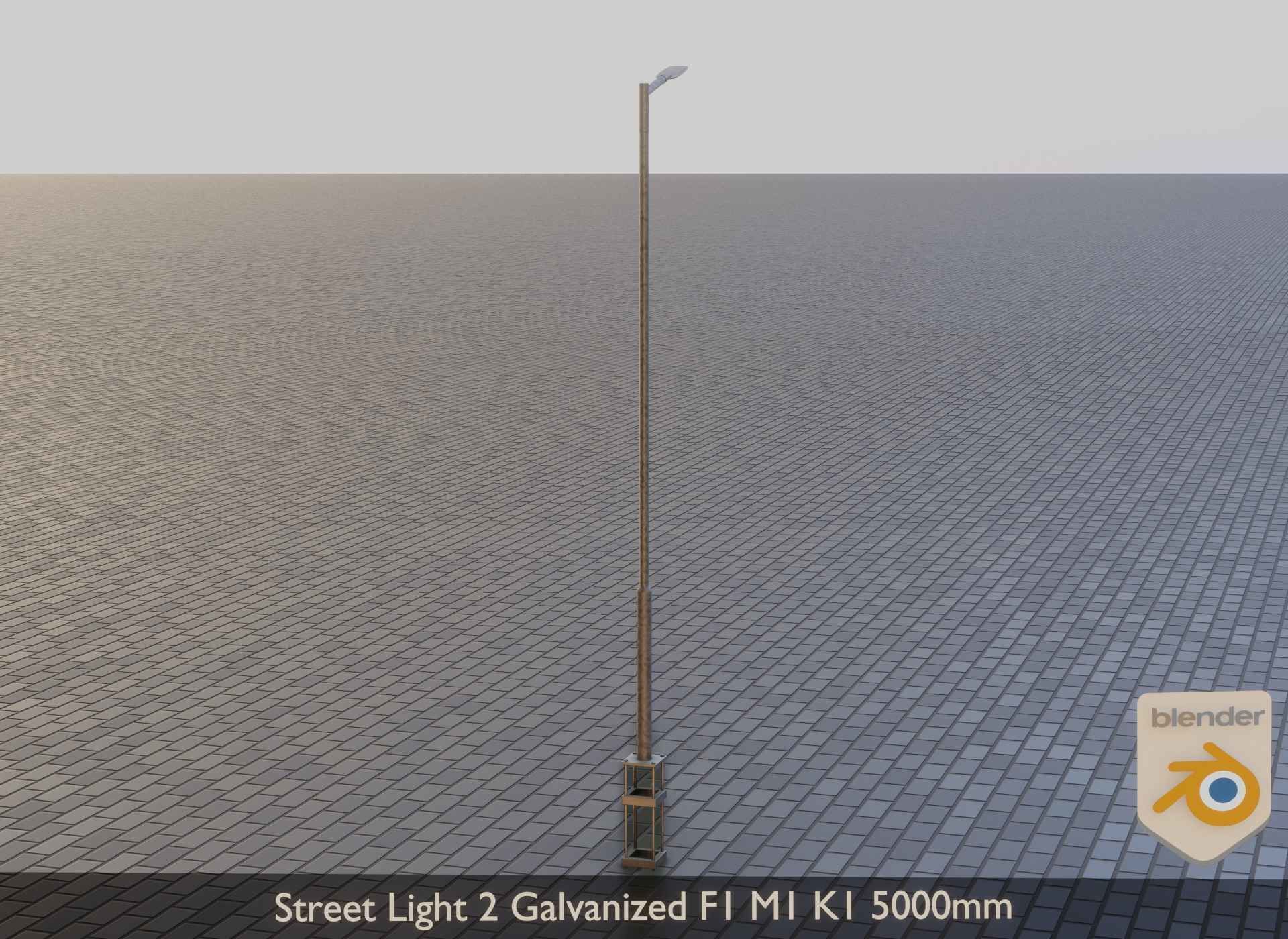 Street Light 2 Galvanized F1 M1 K1 5000mm Low-poly 3D model_12