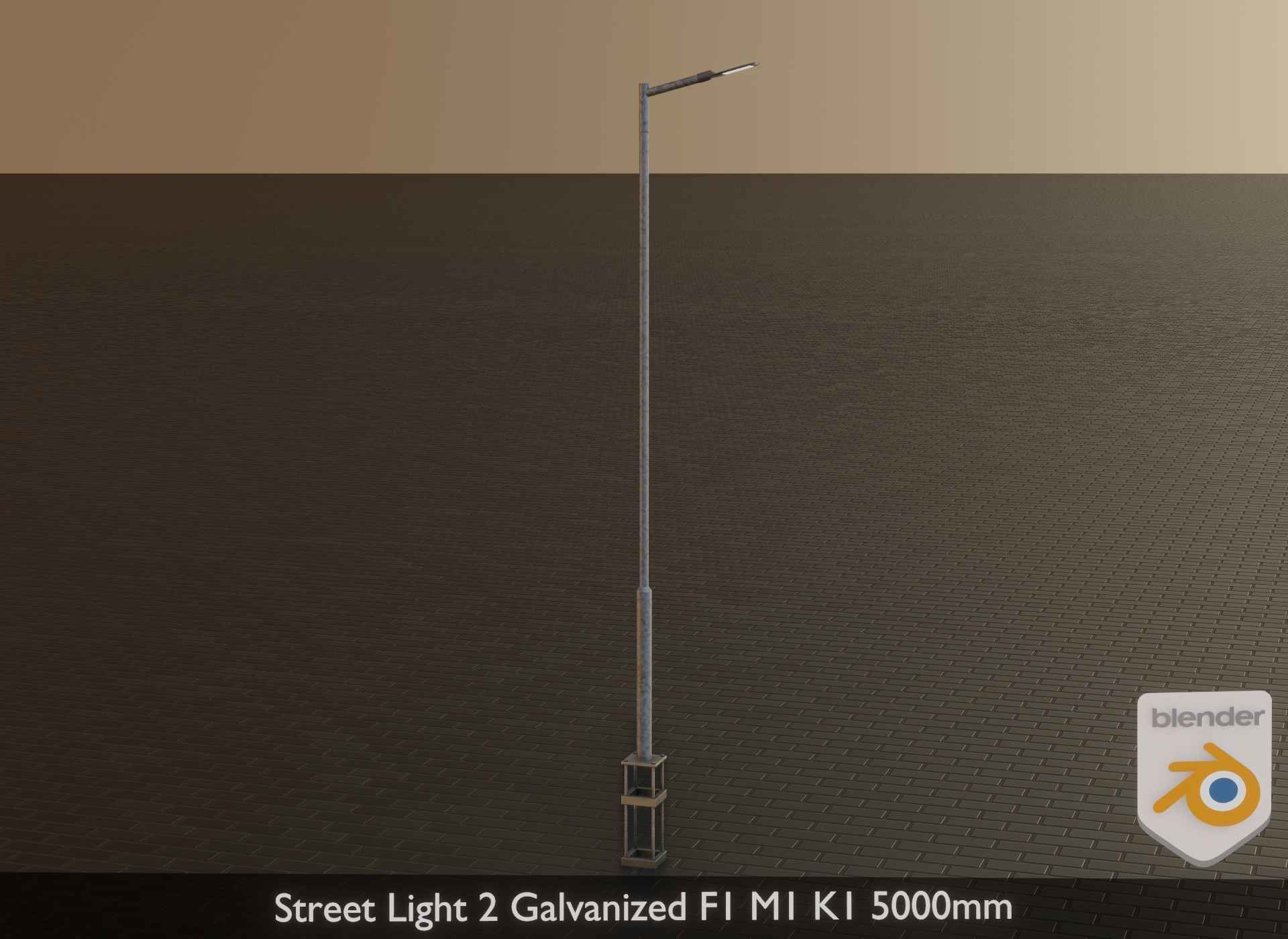 Street Light 2 Galvanized F1 M1 K1 5000mm Low-poly 3D model_22