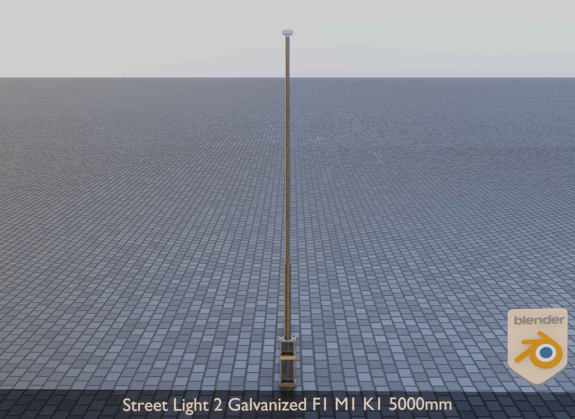 Street Light 2 Galvanized F1 M1 K1 5000mm Low-poly 3D model_10