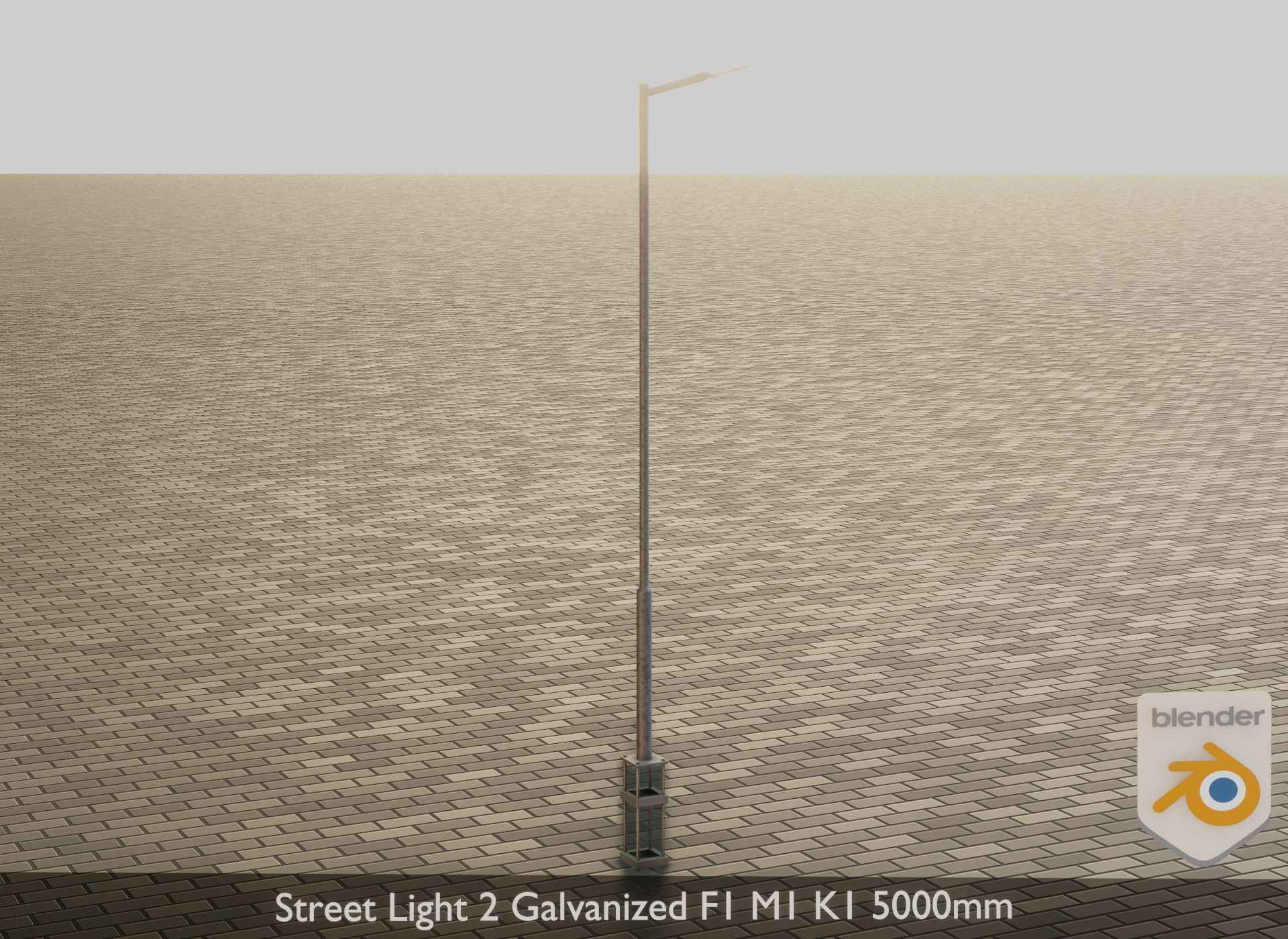 Street Light 2 Galvanized F1 M1 K1 5000mm Low-poly 3D model_17