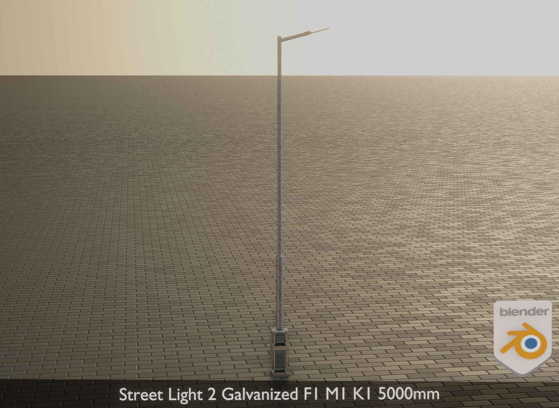 Street Light 2 Galvanized F1 M1 K1 5000mm Low-poly 3D model_19