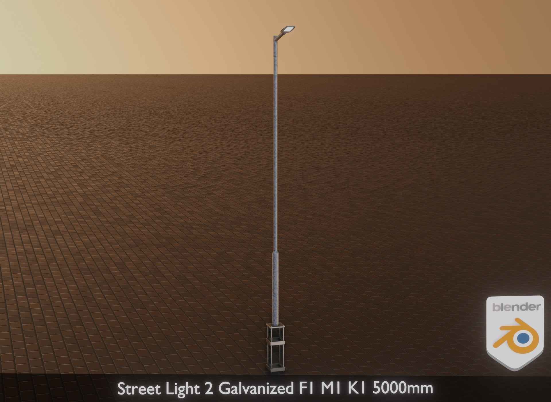 Street Light 2 Galvanized F1 M1 K1 5000mm Low-poly 3D model_28
