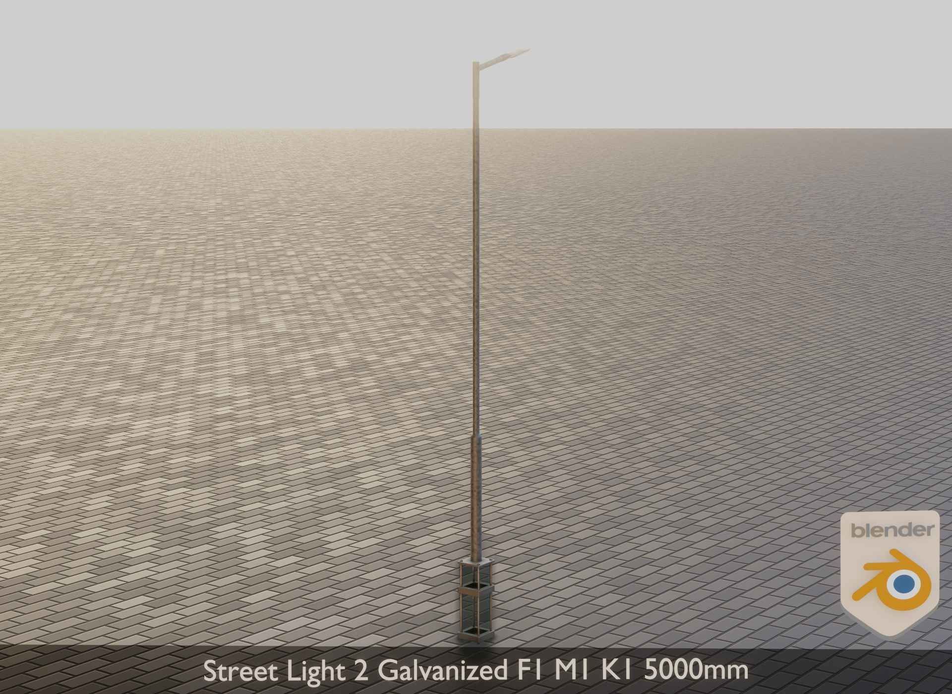 Street Light 2 Galvanized F1 M1 K1 5000mm Low-poly 3D model_14