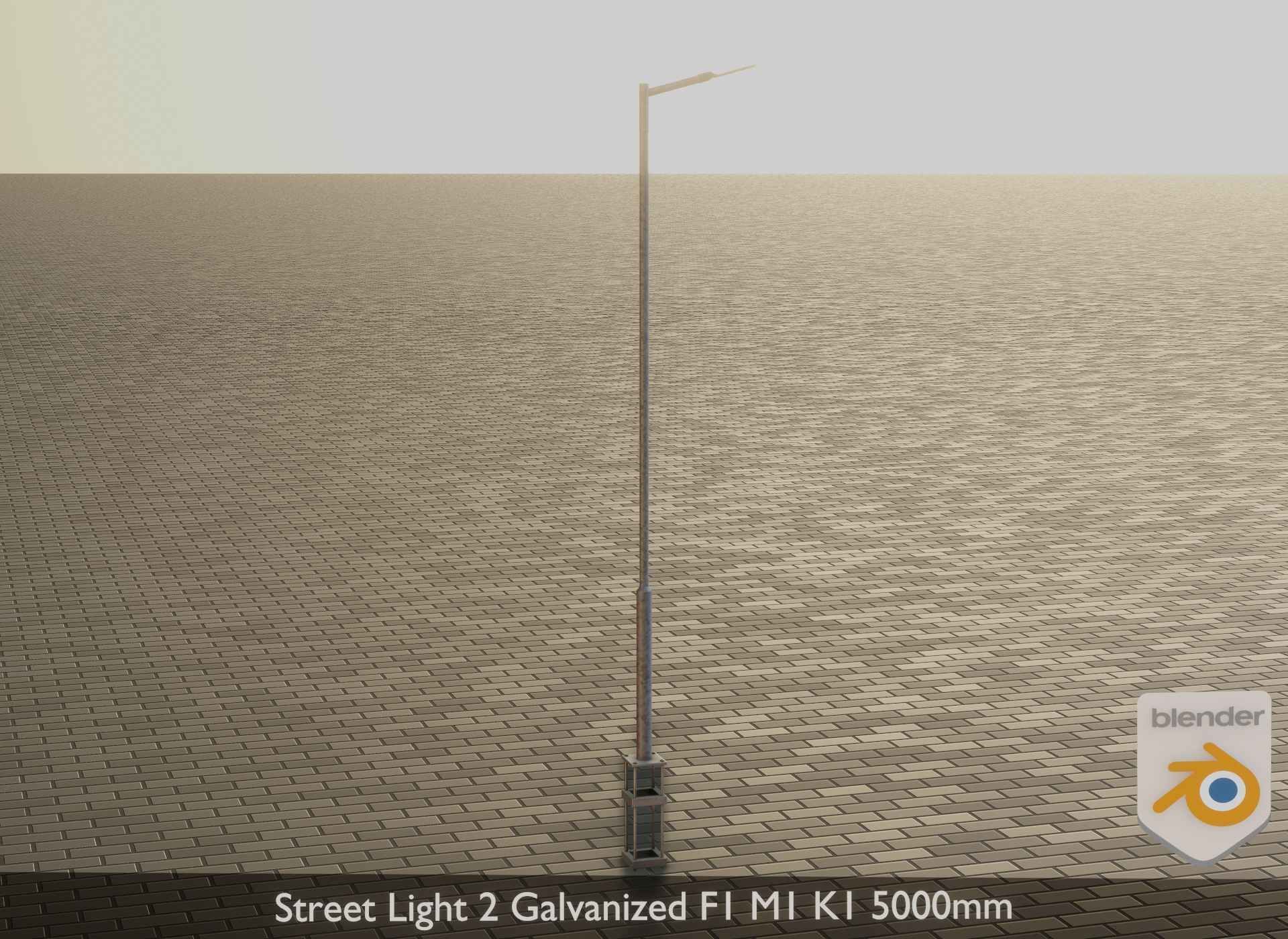 Street Light 2 Galvanized F1 M1 K1 5000mm Low-poly 3D model_18