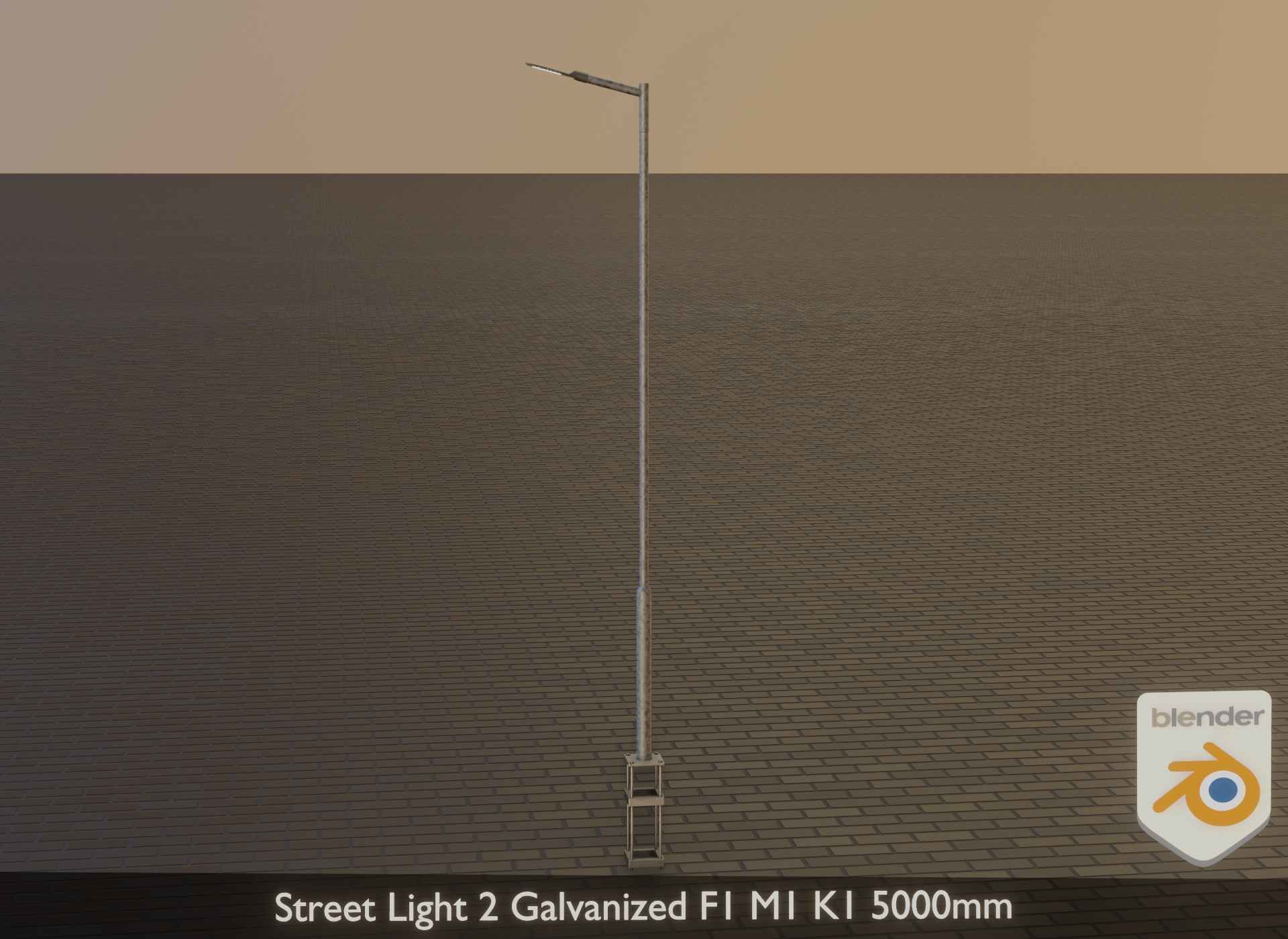 Street Light 2 Galvanized F1 M1 K1 5000mm Low-poly 3D model_39