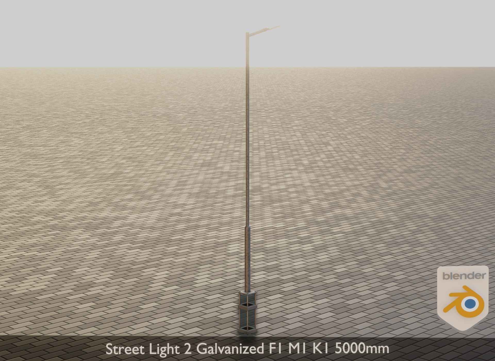 Street Light 2 Galvanized F1 M1 K1 5000mm Low-poly 3D model_15