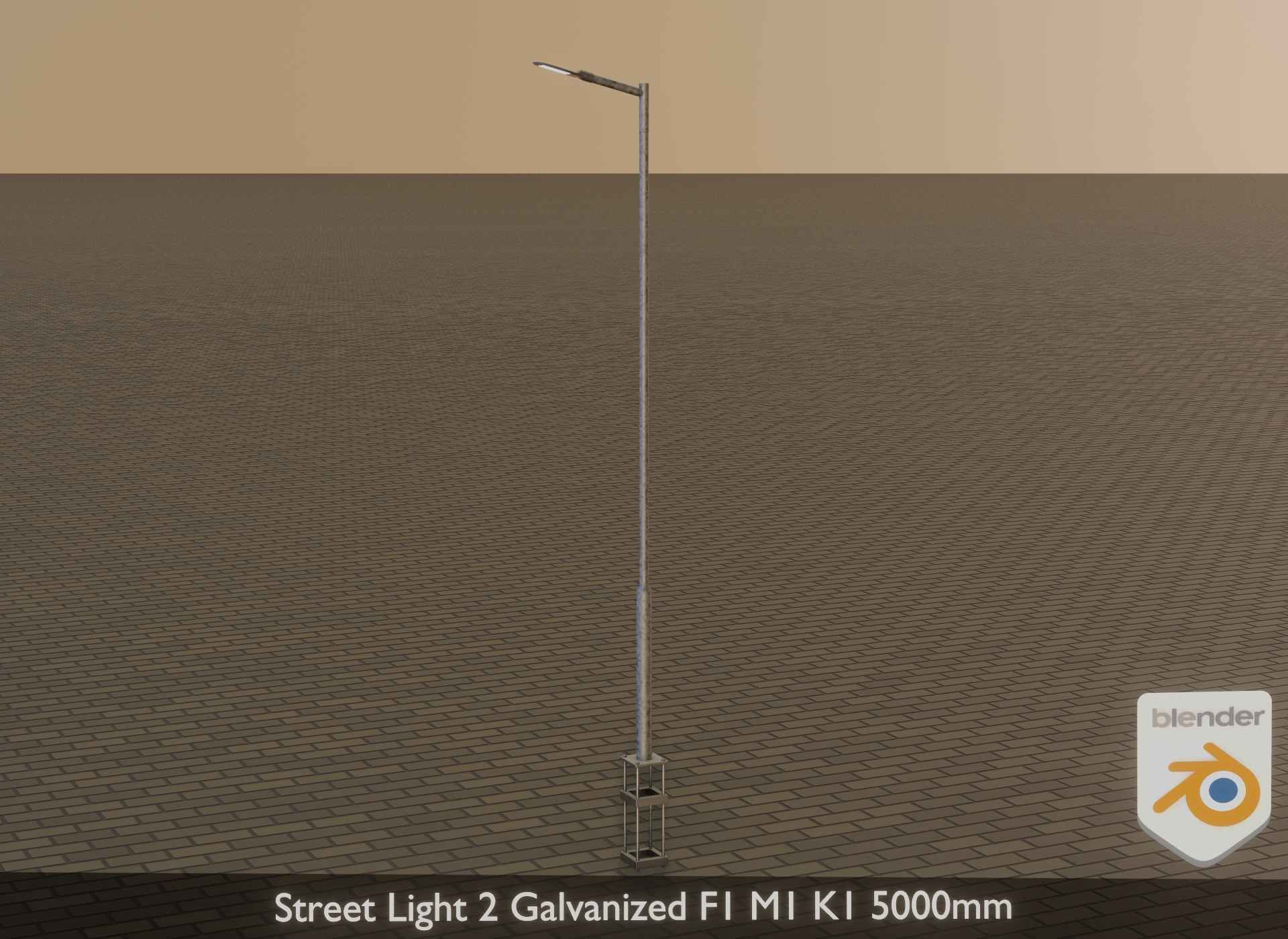 Street Light 2 Galvanized F1 M1 K1 5000mm Low-poly 3D model_37