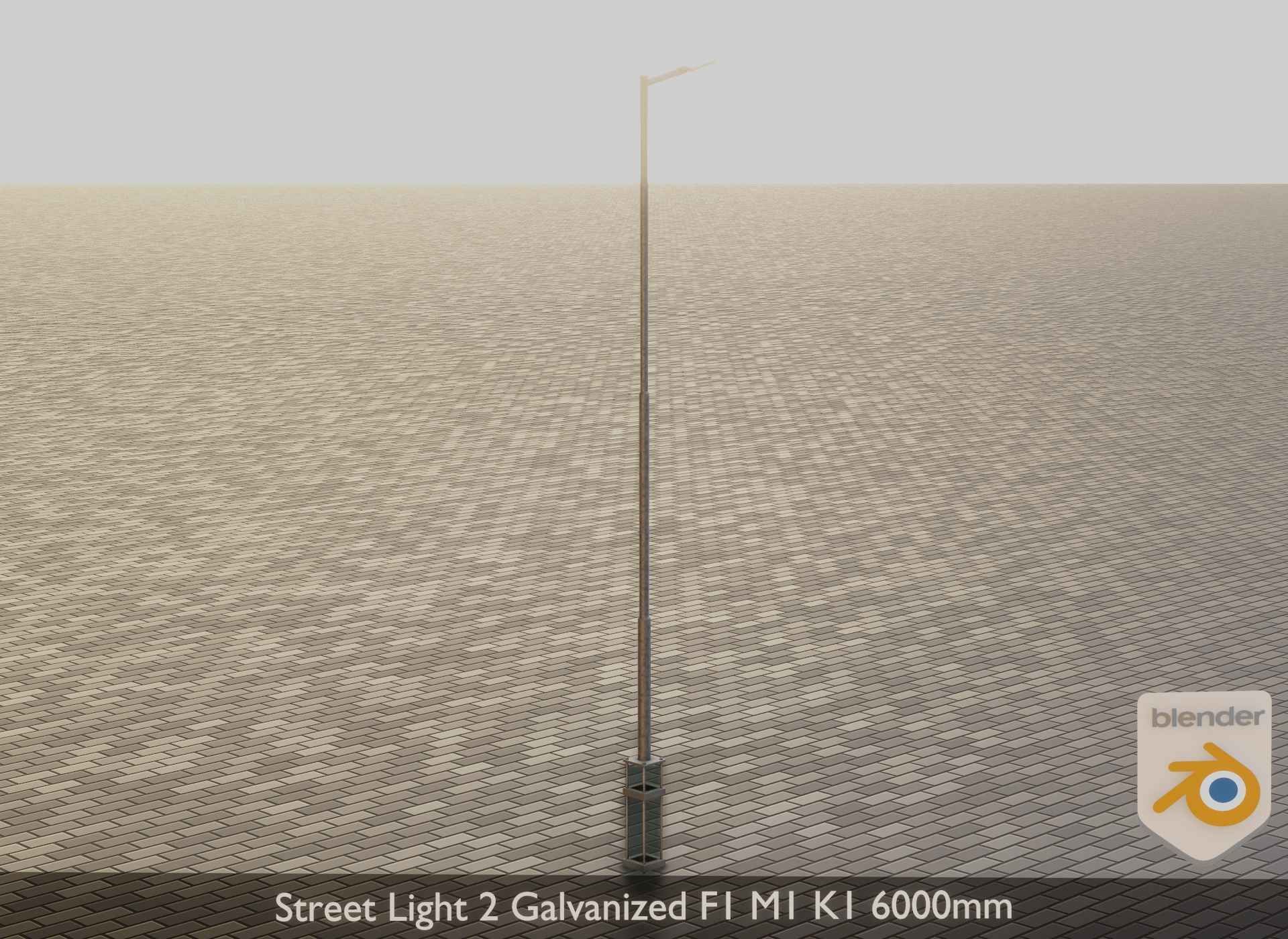 Street Light 2 Galvanized F1 M1 K1 6000mm Low-poly 3D model_15