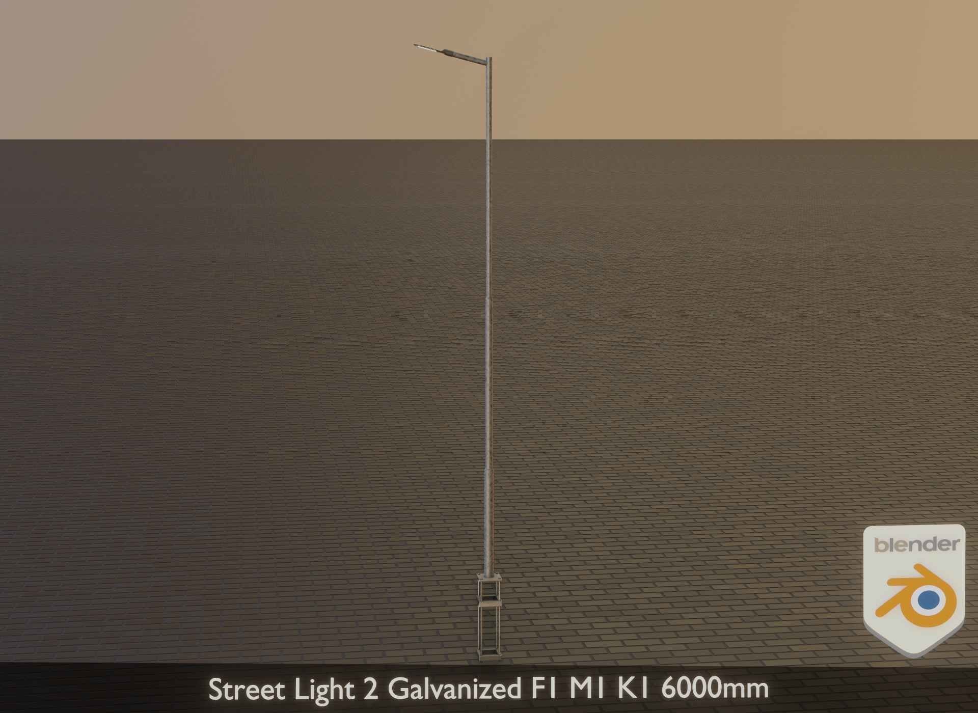 Street Light 2 Galvanized F1 M1 K1 6000mm Low-poly 3D model_39