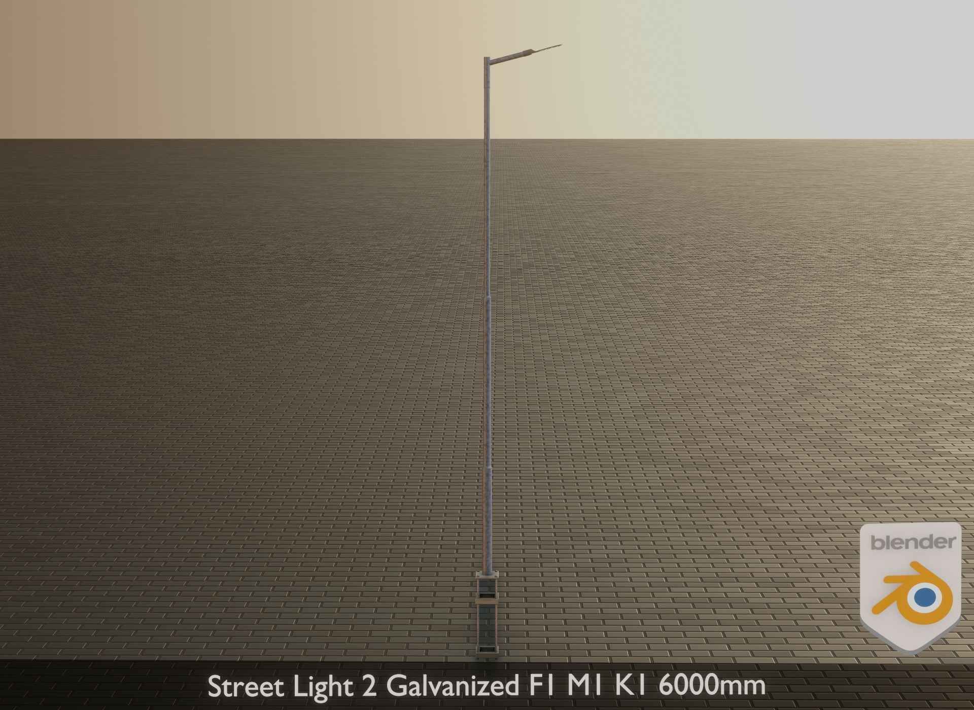 Street Light 2 Galvanized F1 M1 K1 6000mm Low-poly 3D model_20