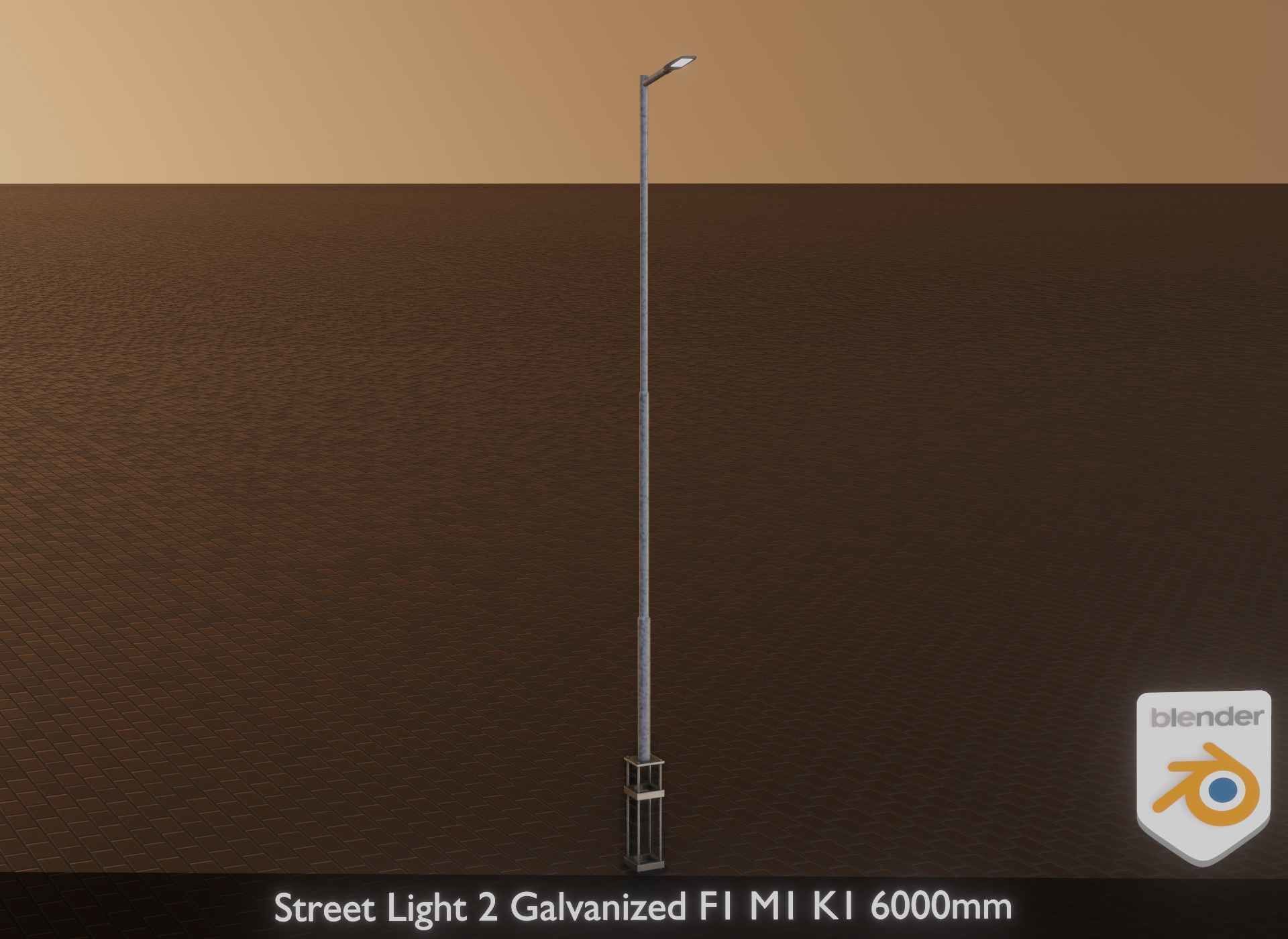 Street Light 2 Galvanized F1 M1 K1 6000mm Low-poly 3D model_27