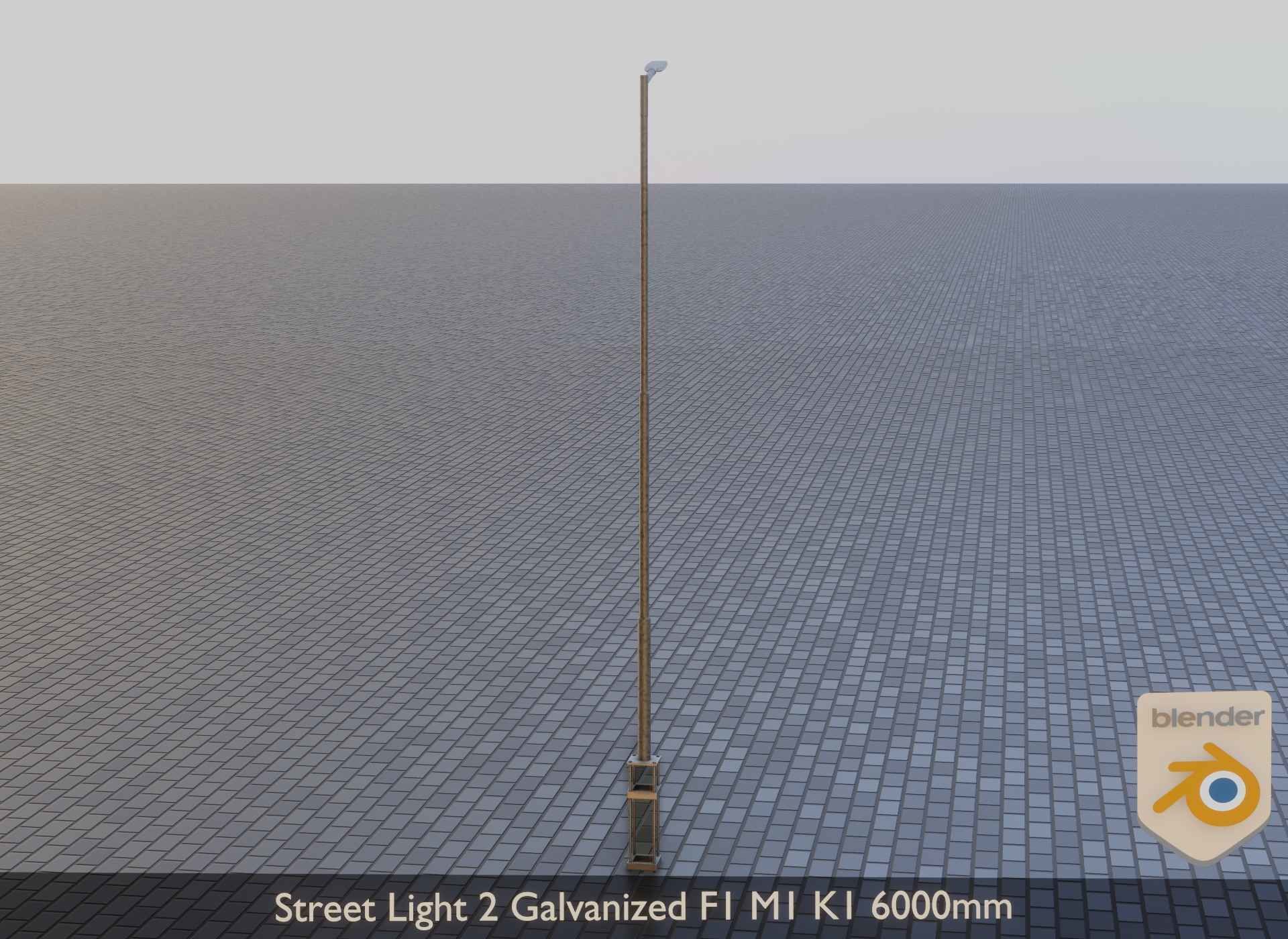 Street Light 2 Galvanized F1 M1 K1 6000mm Low-poly 3D model_11
