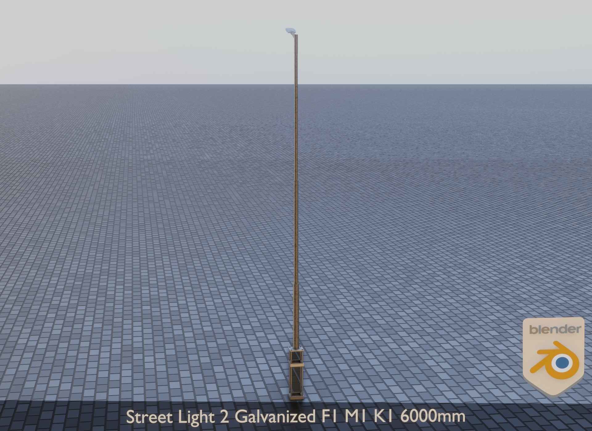 Street Light 2 Galvanized F1 M1 K1 6000mm Low-poly 3D model_9