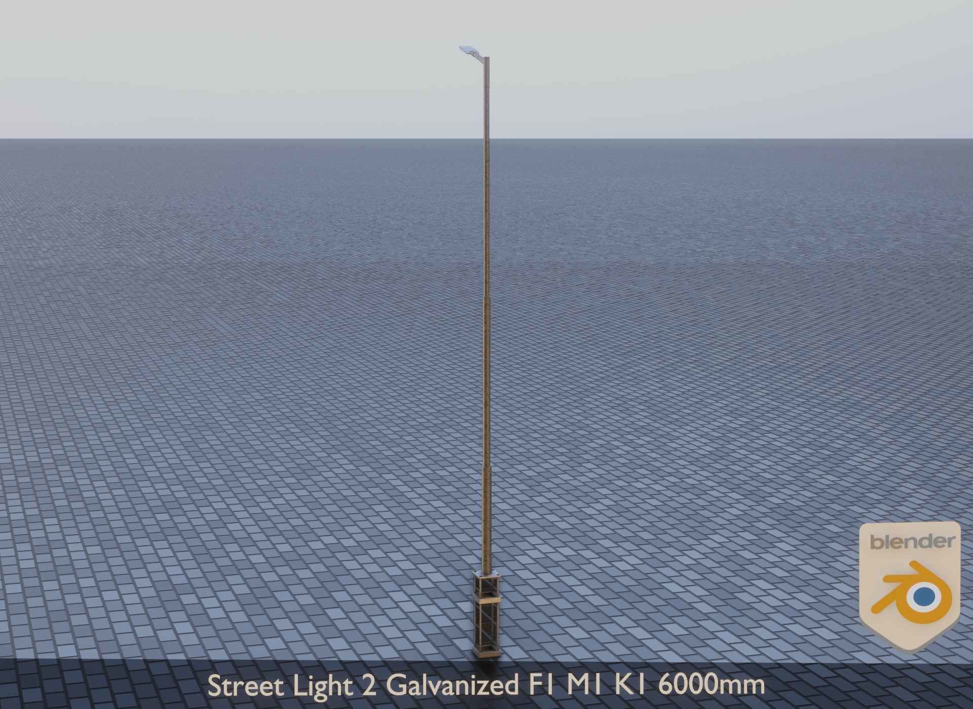 Street Light 2 Galvanized F1 M1 K1 6000mm Low-poly 3D model_8