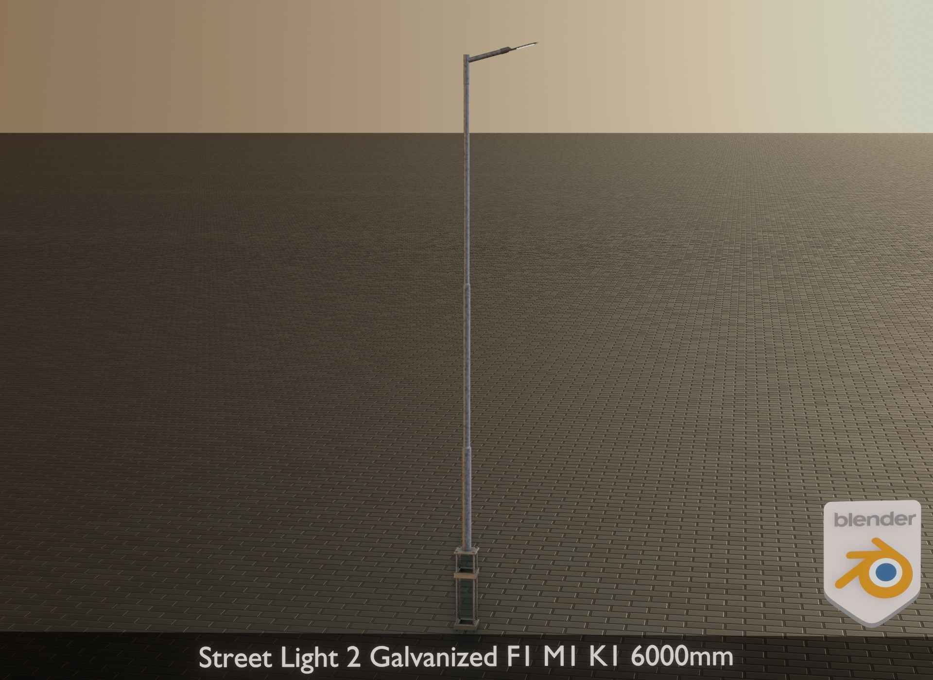 Street Light 2 Galvanized F1 M1 K1 6000mm Low-poly 3D model_21