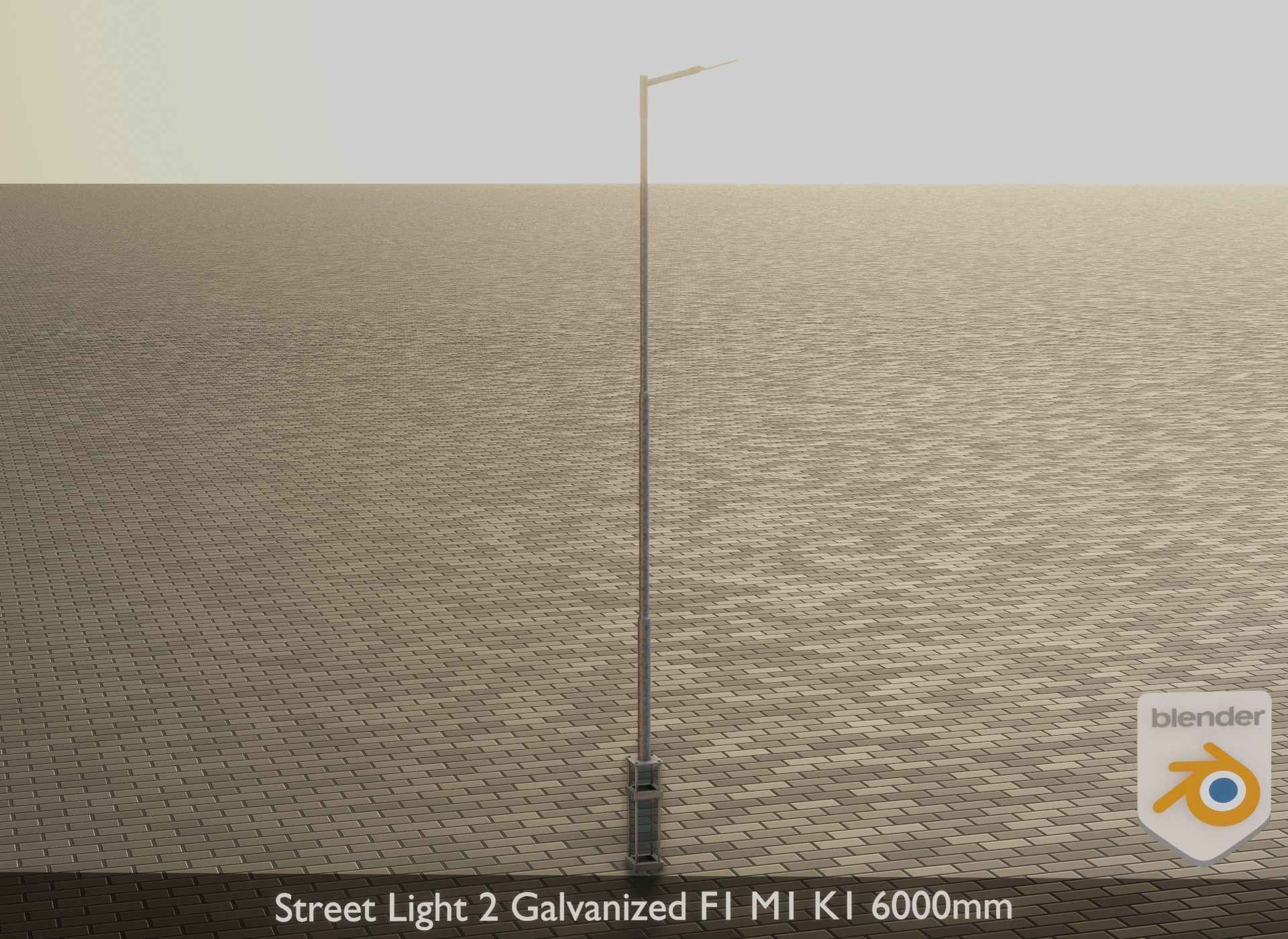Street Light 2 Galvanized F1 M1 K1 6000mm Low-poly 3D model_18