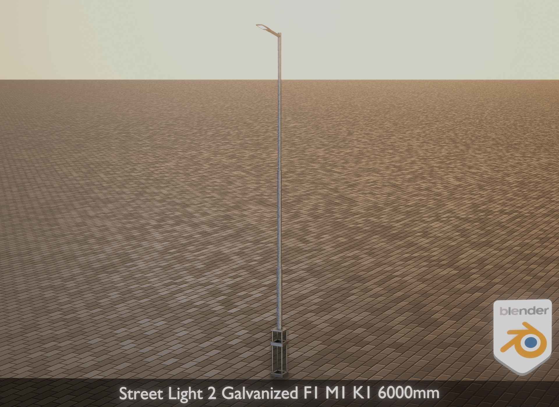 Street Light 2 Galvanized F1 M1 K1 6000mm Low-poly 3D model_33