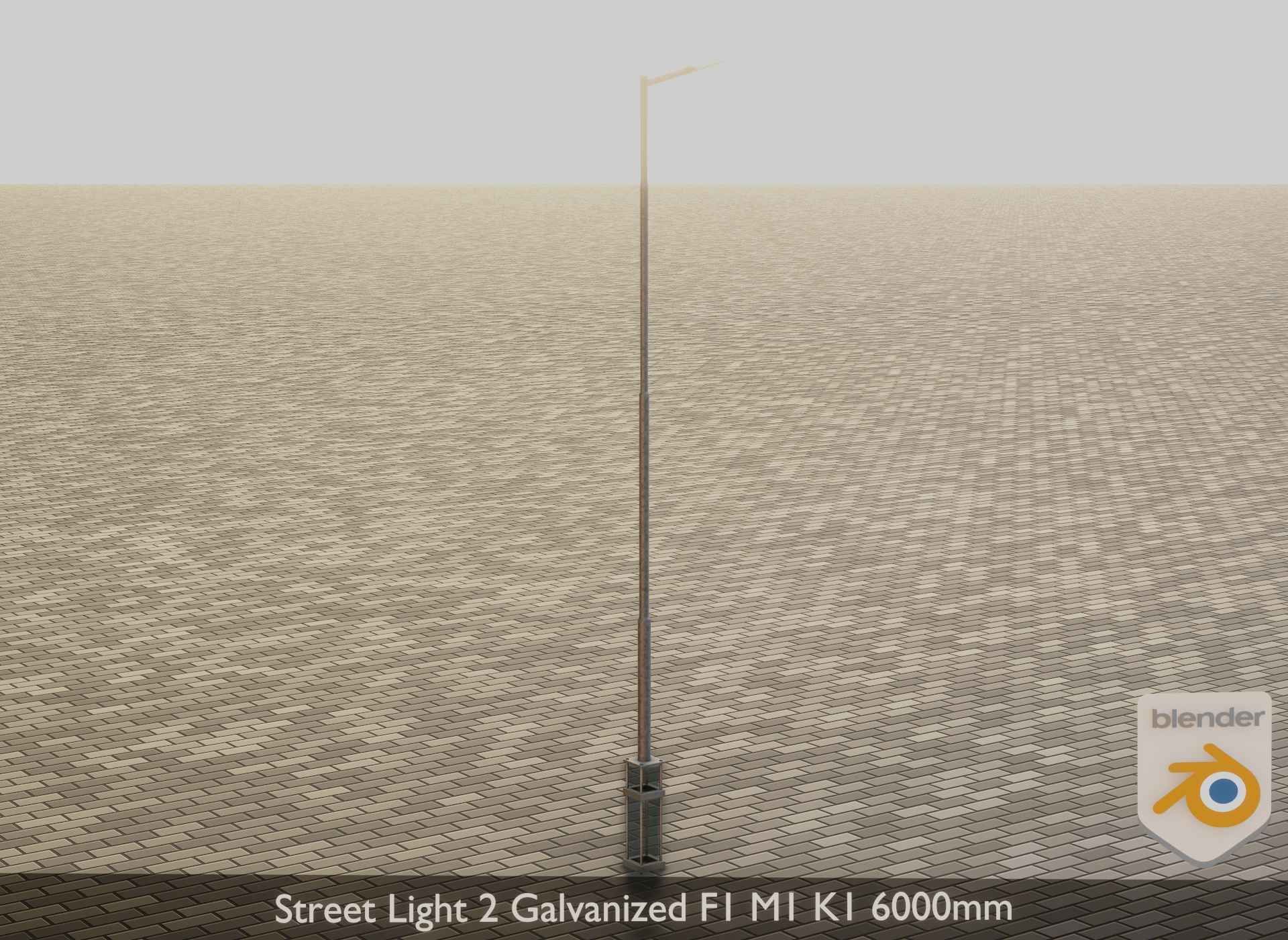 Street Light 2 Galvanized F1 M1 K1 6000mm Low-poly 3D model_16