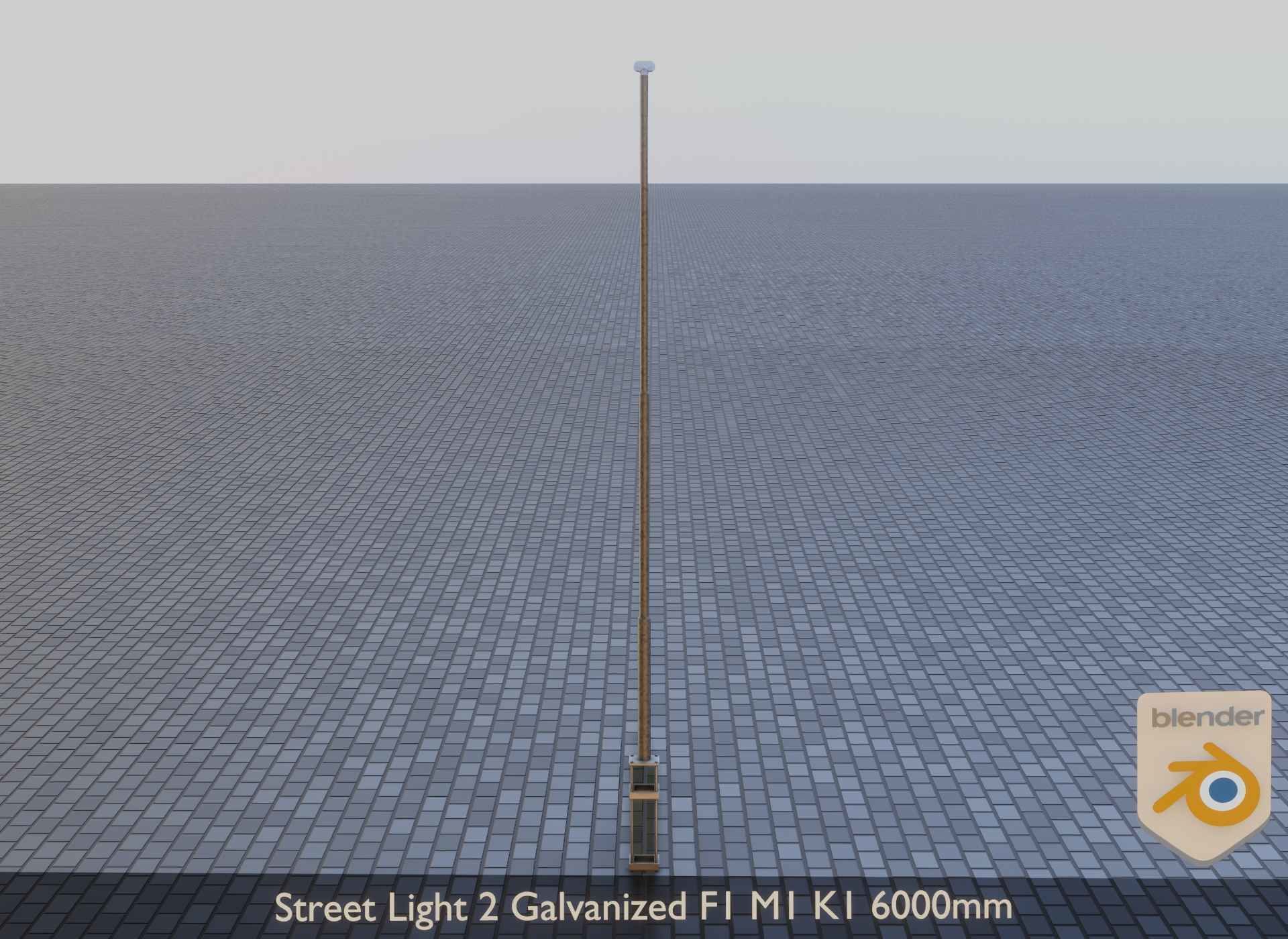Street Light 2 Galvanized F1 M1 K1 6000mm Low-poly 3D model_10