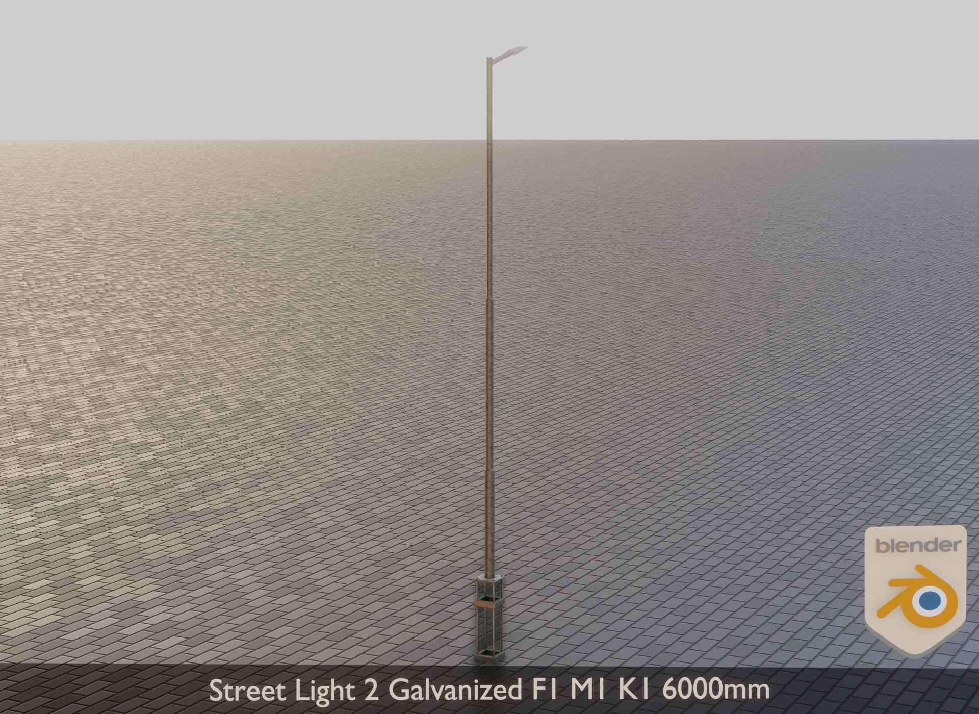 Street Light 2 Galvanized F1 M1 K1 6000mm Low-poly 3D model_13