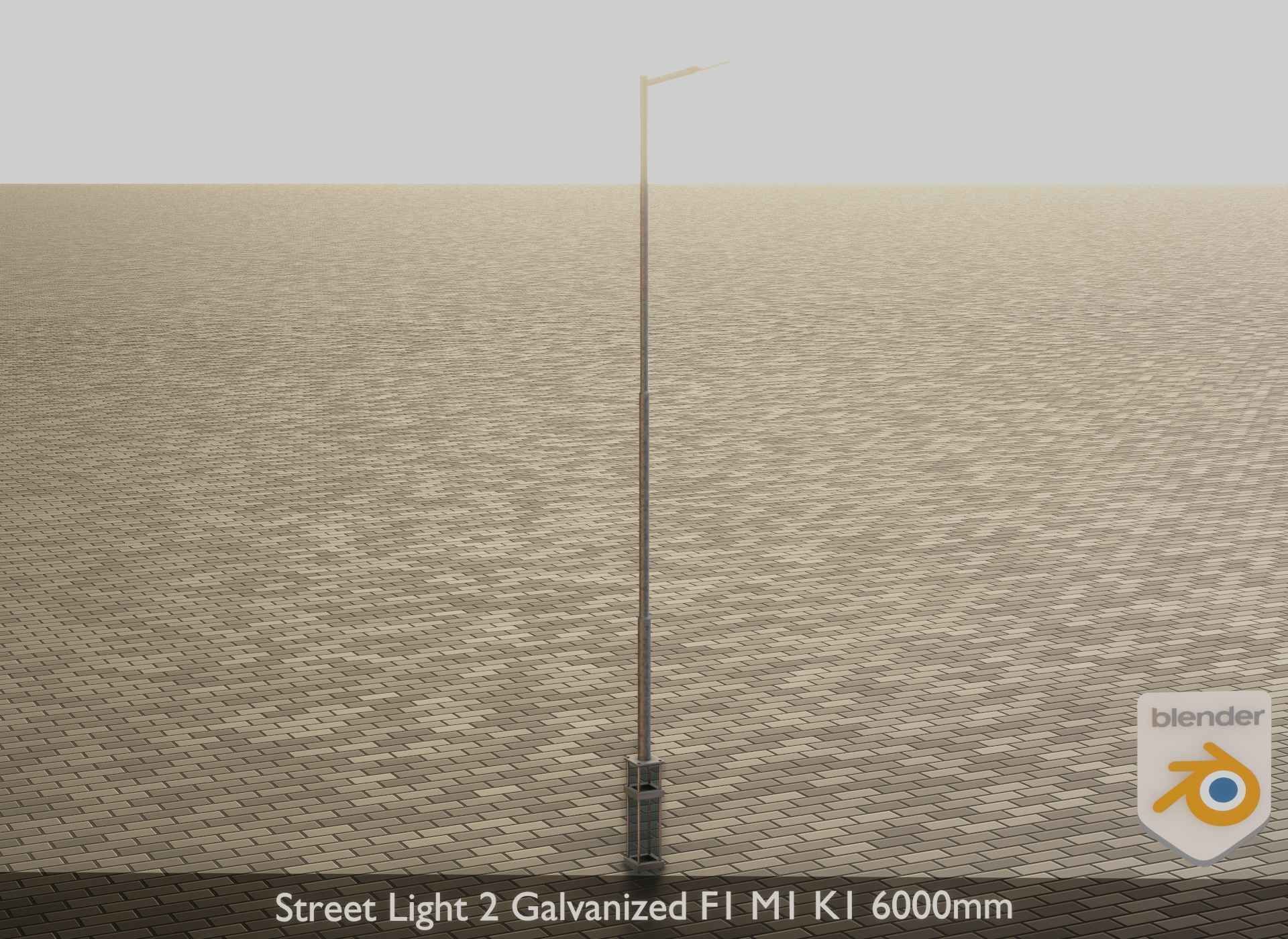 Street Light 2 Galvanized F1 M1 K1 6000mm Low-poly 3D model_17