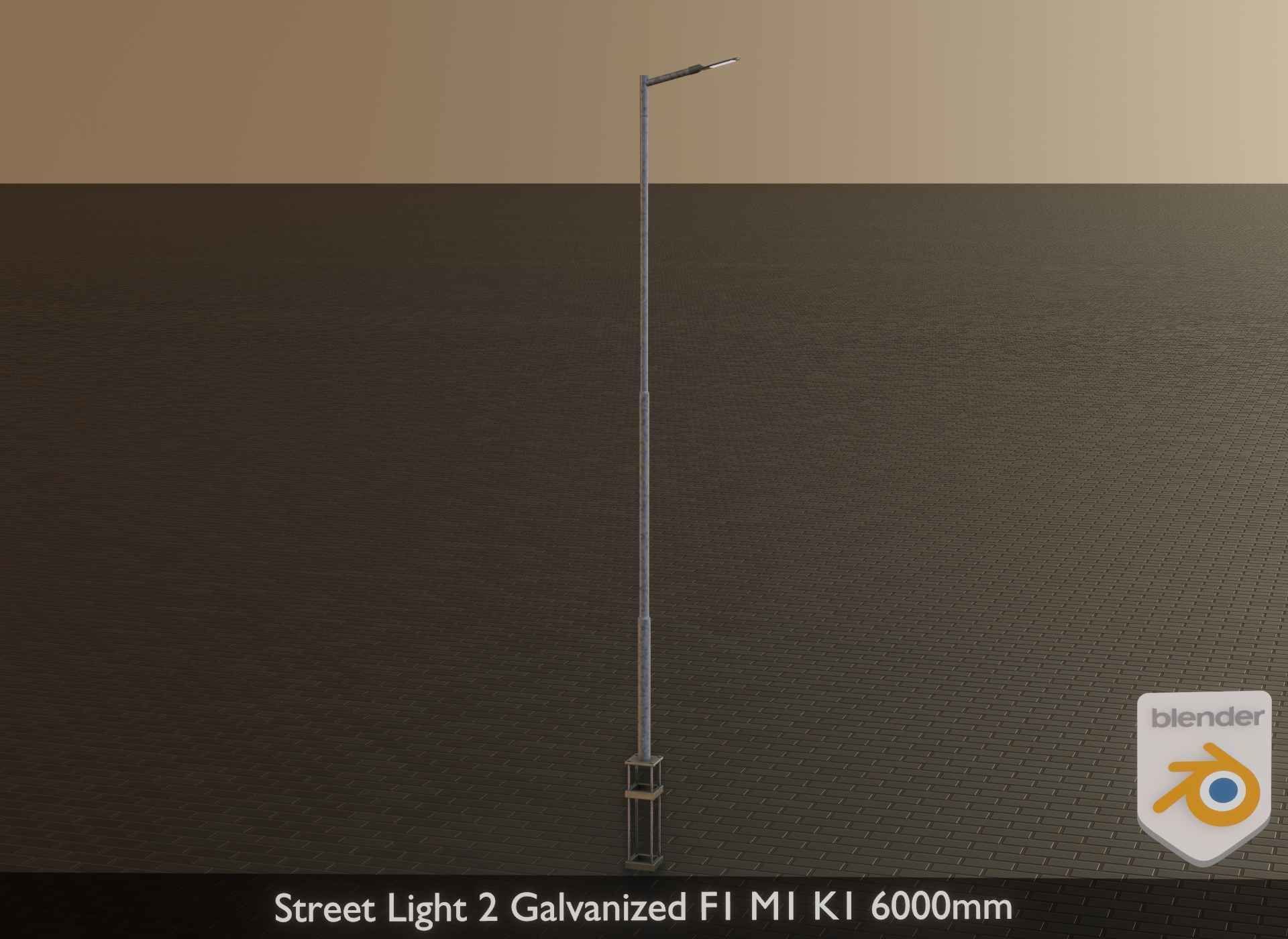 Street Light 2 Galvanized F1 M1 K1 6000mm Low-poly 3D model_22