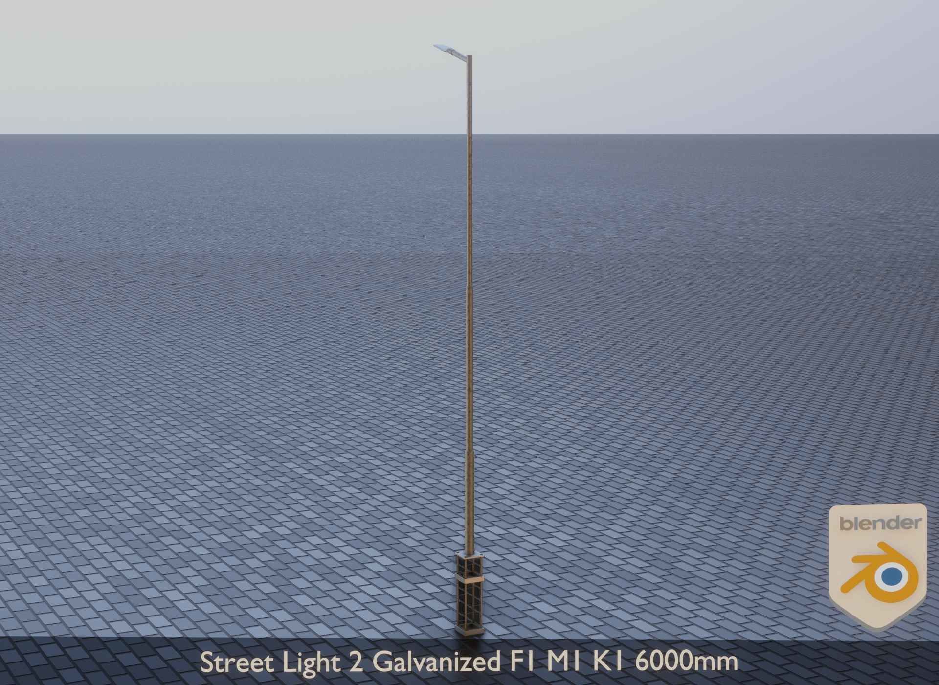Street Light 2 Galvanized F1 M1 K1 6000mm Low-poly 3D model_7