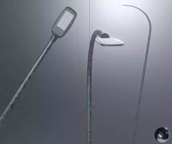 Street Light 2 Galvanized F1 M2 K0 10000mm Low-poly 3D model