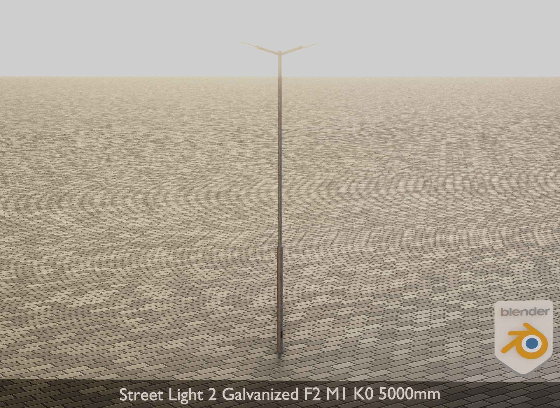 Street Light 2 Galvanized F2 M1 K0 5000mm Low-poly 3D model_17