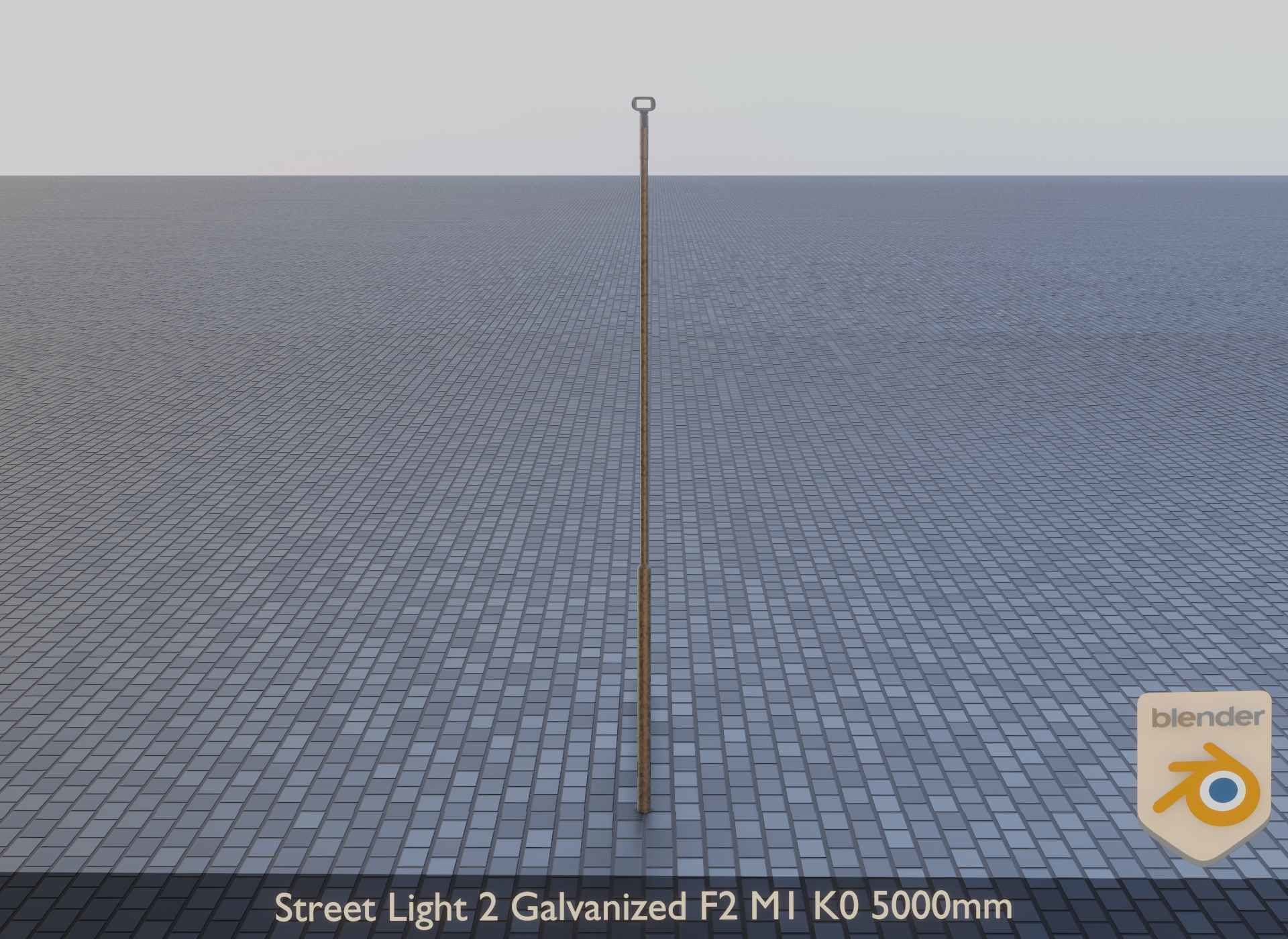 Street Light 2 Galvanized F2 M1 K0 5000mm Low-poly 3D model_11