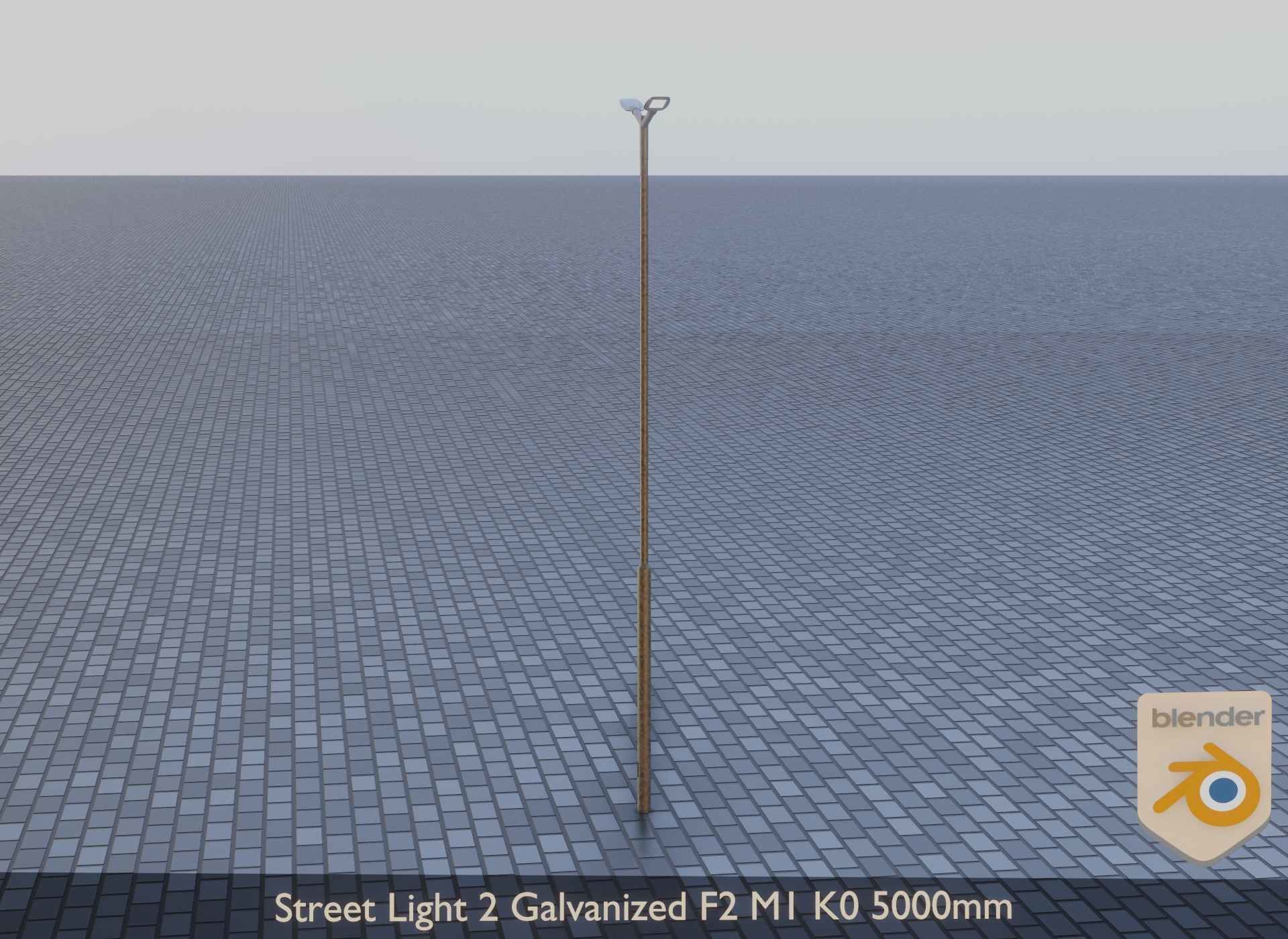 Street Light 2 Galvanized F2 M1 K0 5000mm Low-poly 3D model_10