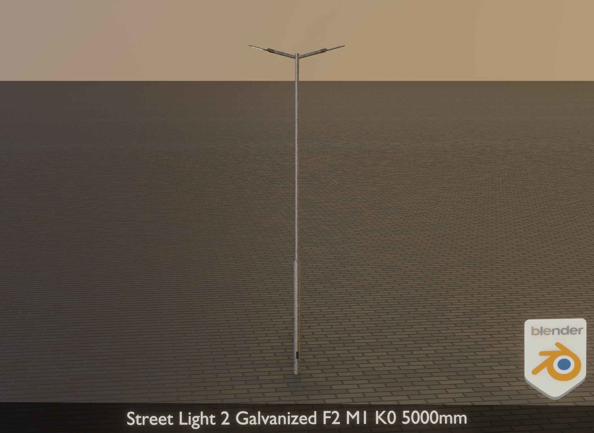 Street Light 2 Galvanized F2 M1 K0 5000mm Low-poly 3D model_40