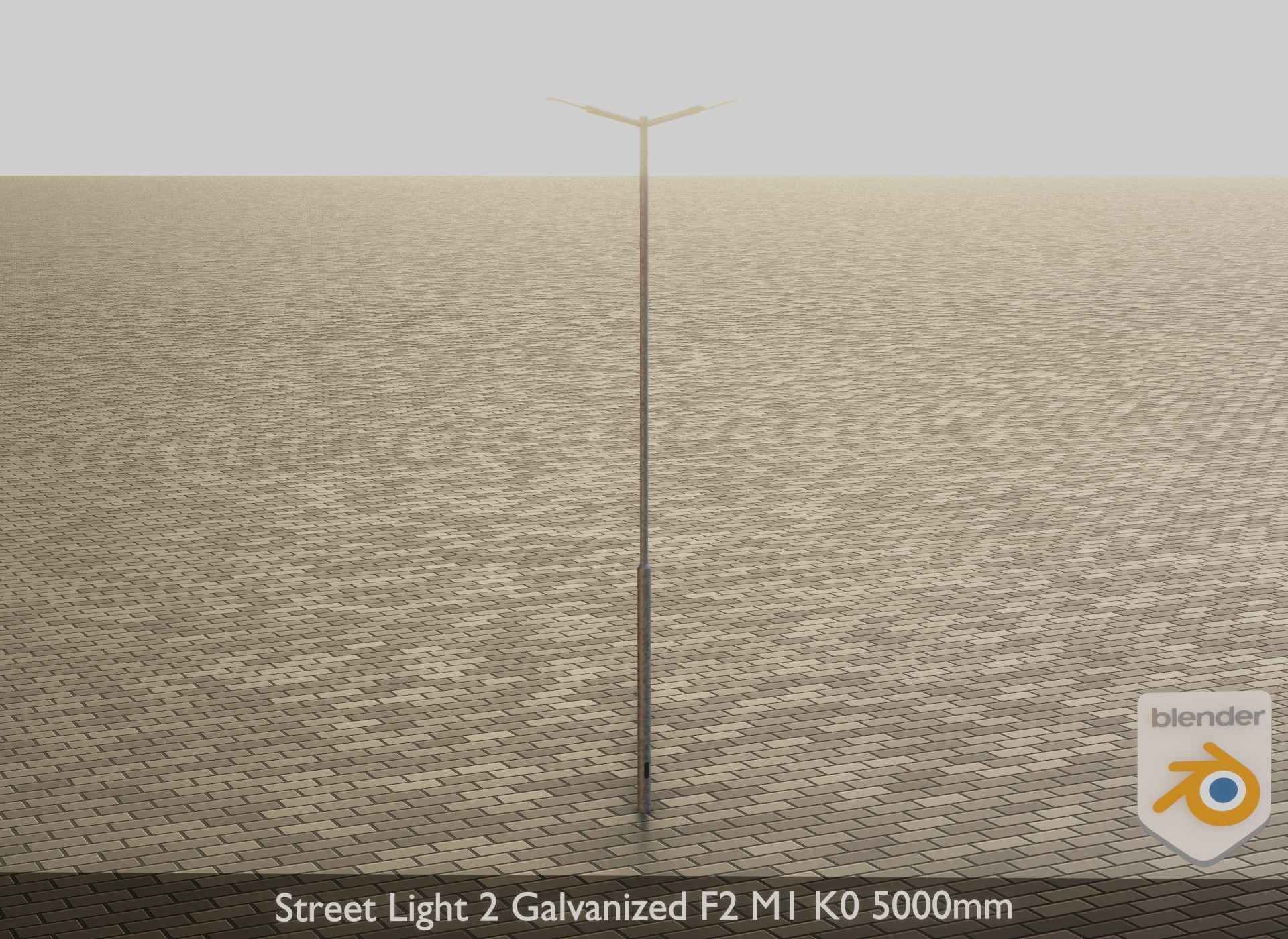 Street Light 2 Galvanized F2 M1 K0 5000mm Low-poly 3D model_18
