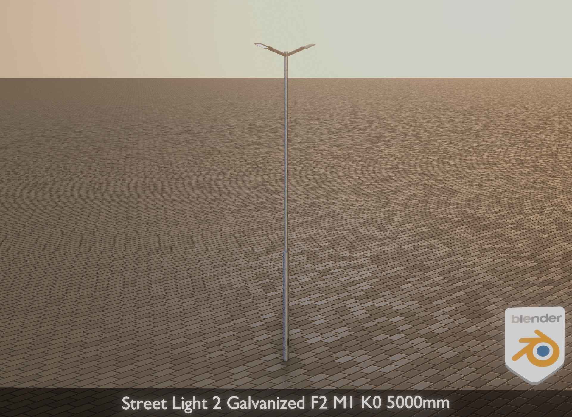 Street Light 2 Galvanized F2 M1 K0 5000mm Low-poly 3D model_35