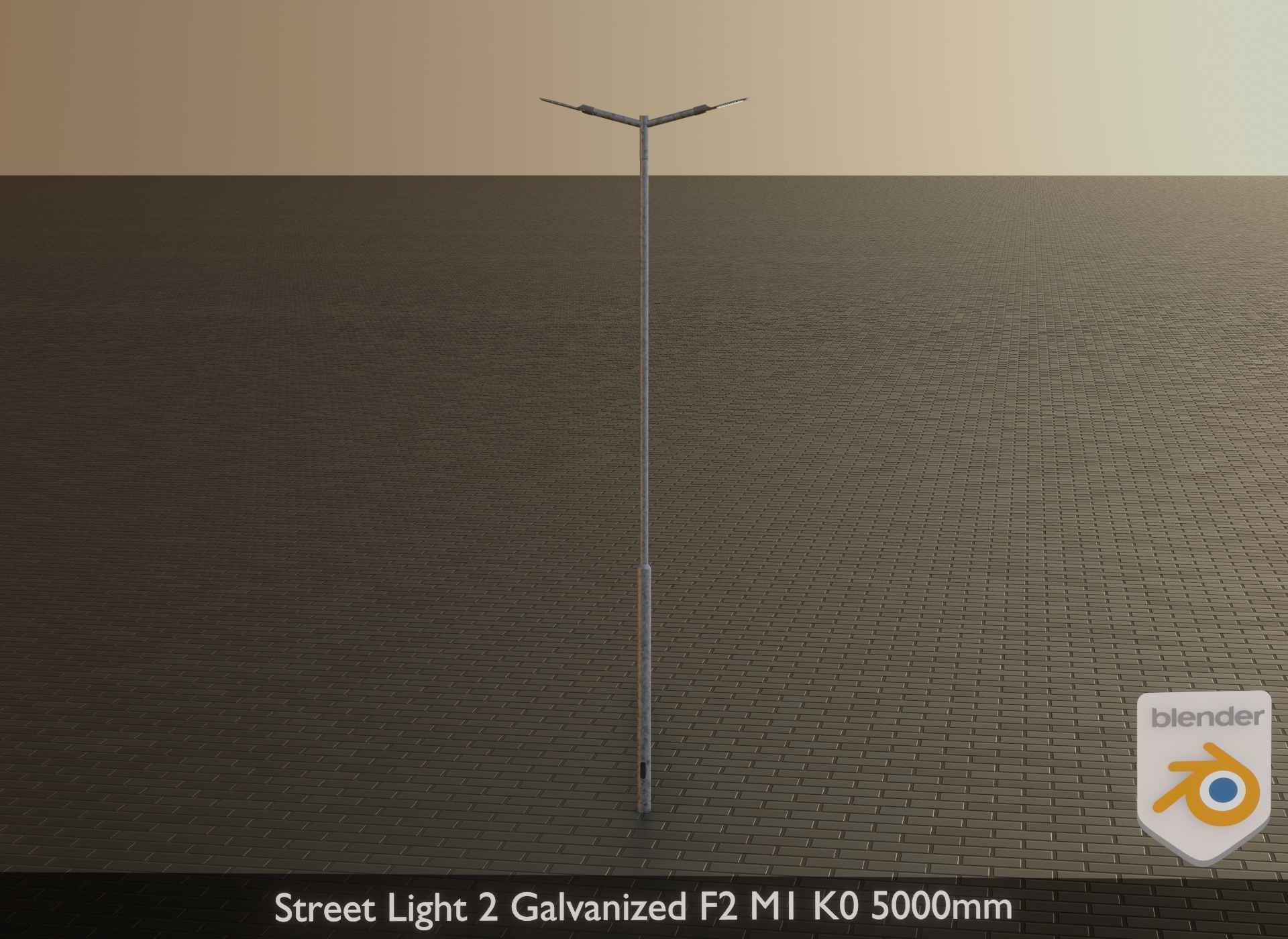 Street Light 2 Galvanized F2 M1 K0 5000mm Low-poly 3D model_22