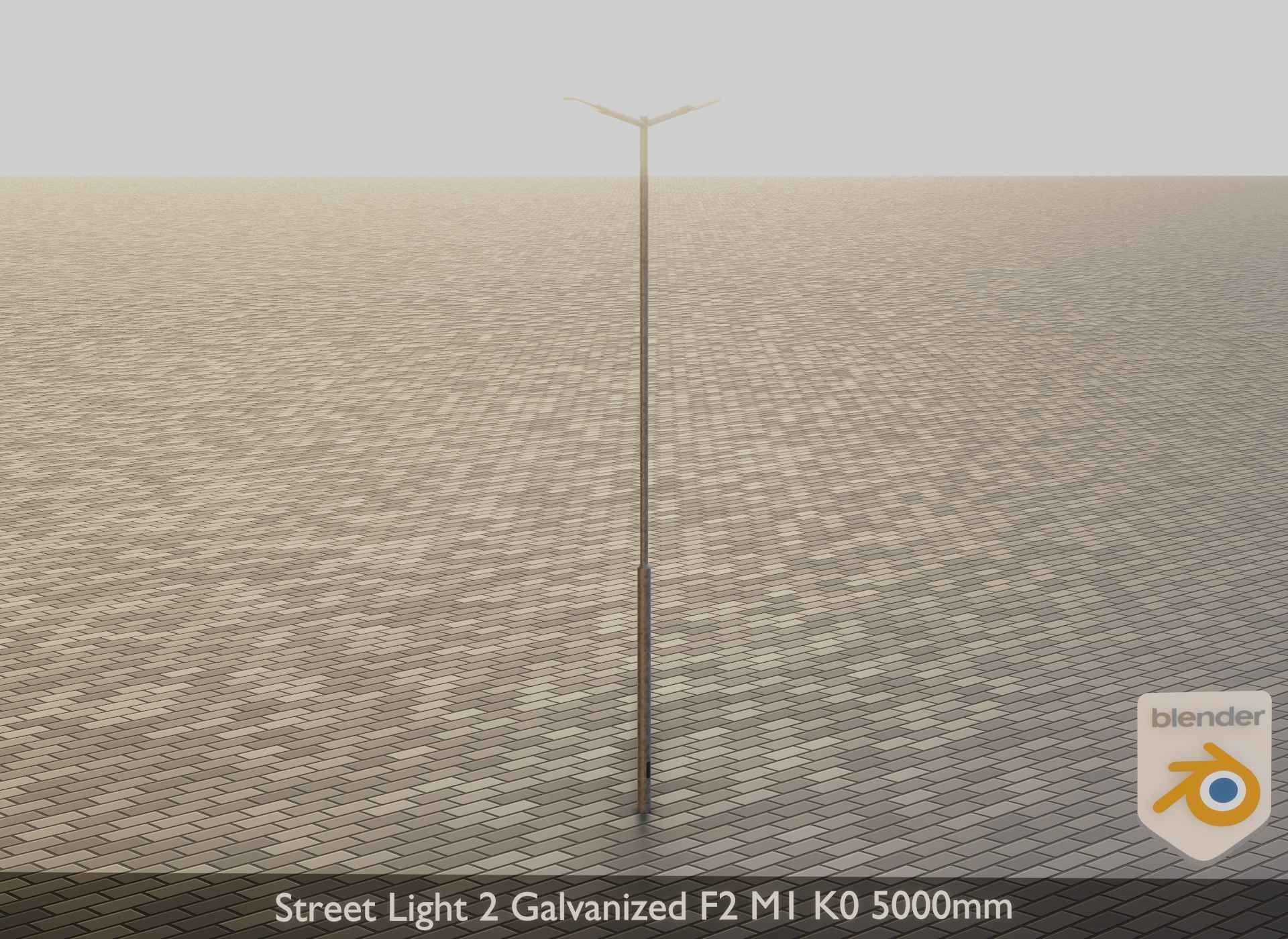 Street Light 2 Galvanized F2 M1 K0 5000mm Low-poly 3D model_16