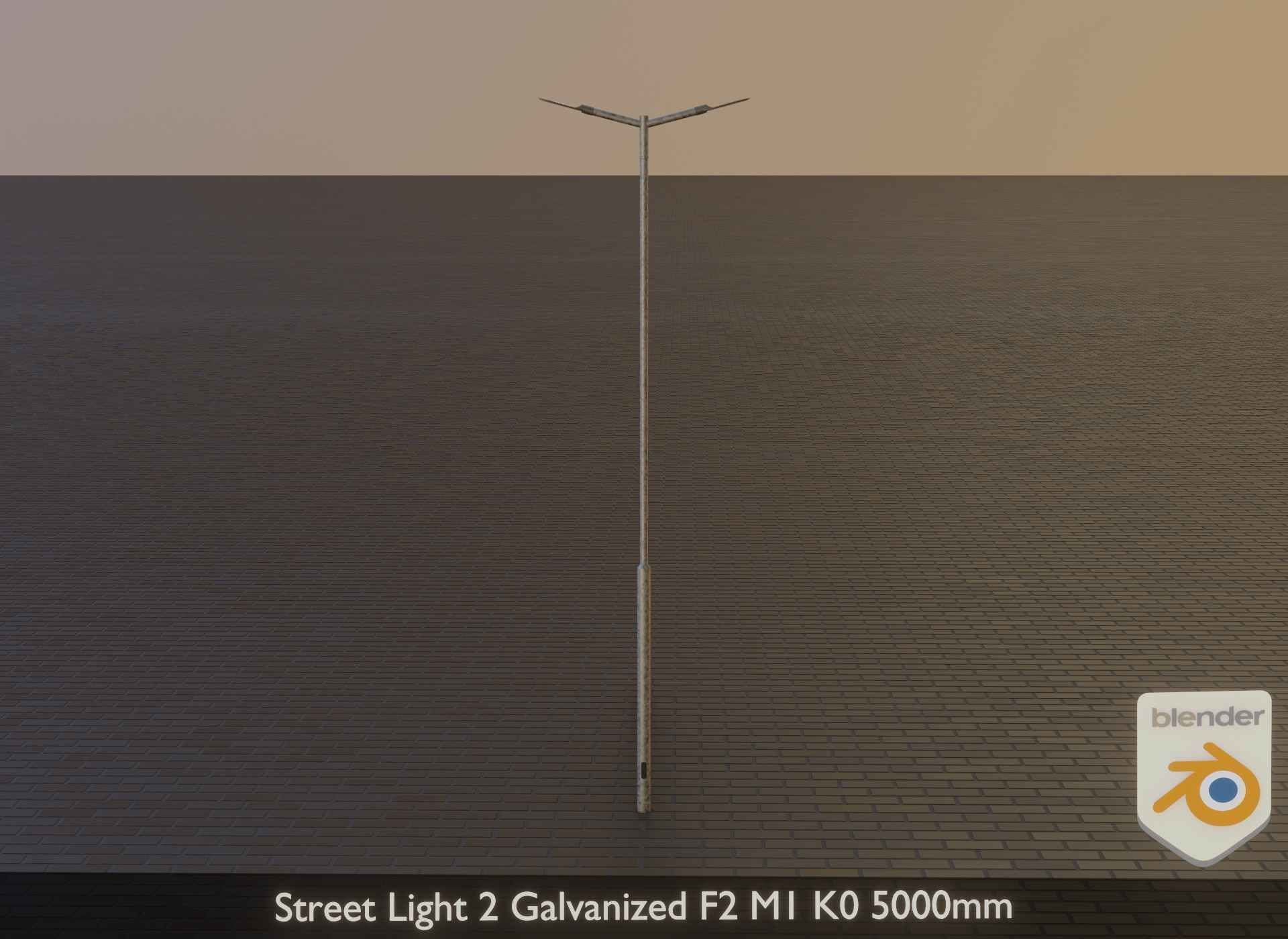Street Light 2 Galvanized F2 M1 K0 5000mm Low-poly 3D model_41