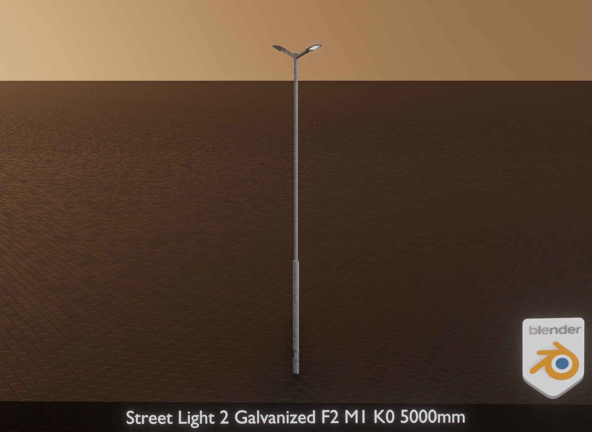 Street Light 2 Galvanized F2 M1 K0 5000mm Low-poly 3D model_28