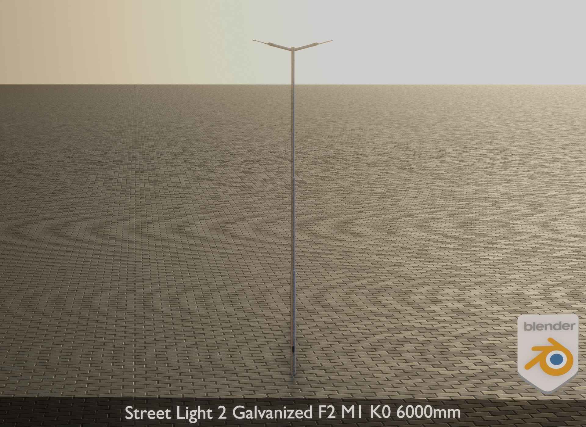 Street Light 2 Galvanized F2 M1 K0 6000mm Low-poly 3D model_20