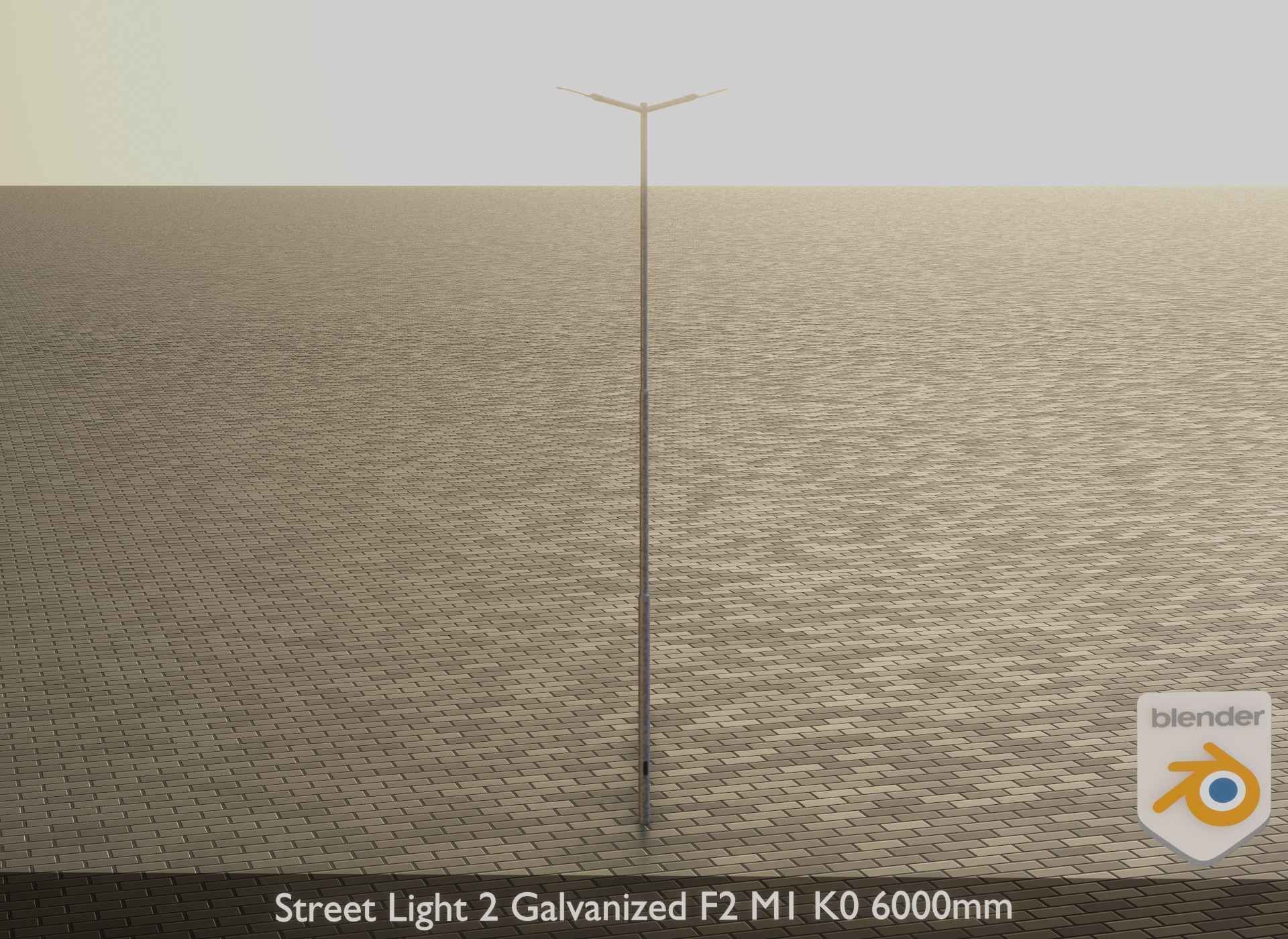 Street Light 2 Galvanized F2 M1 K0 6000mm Low-poly 3D model_19