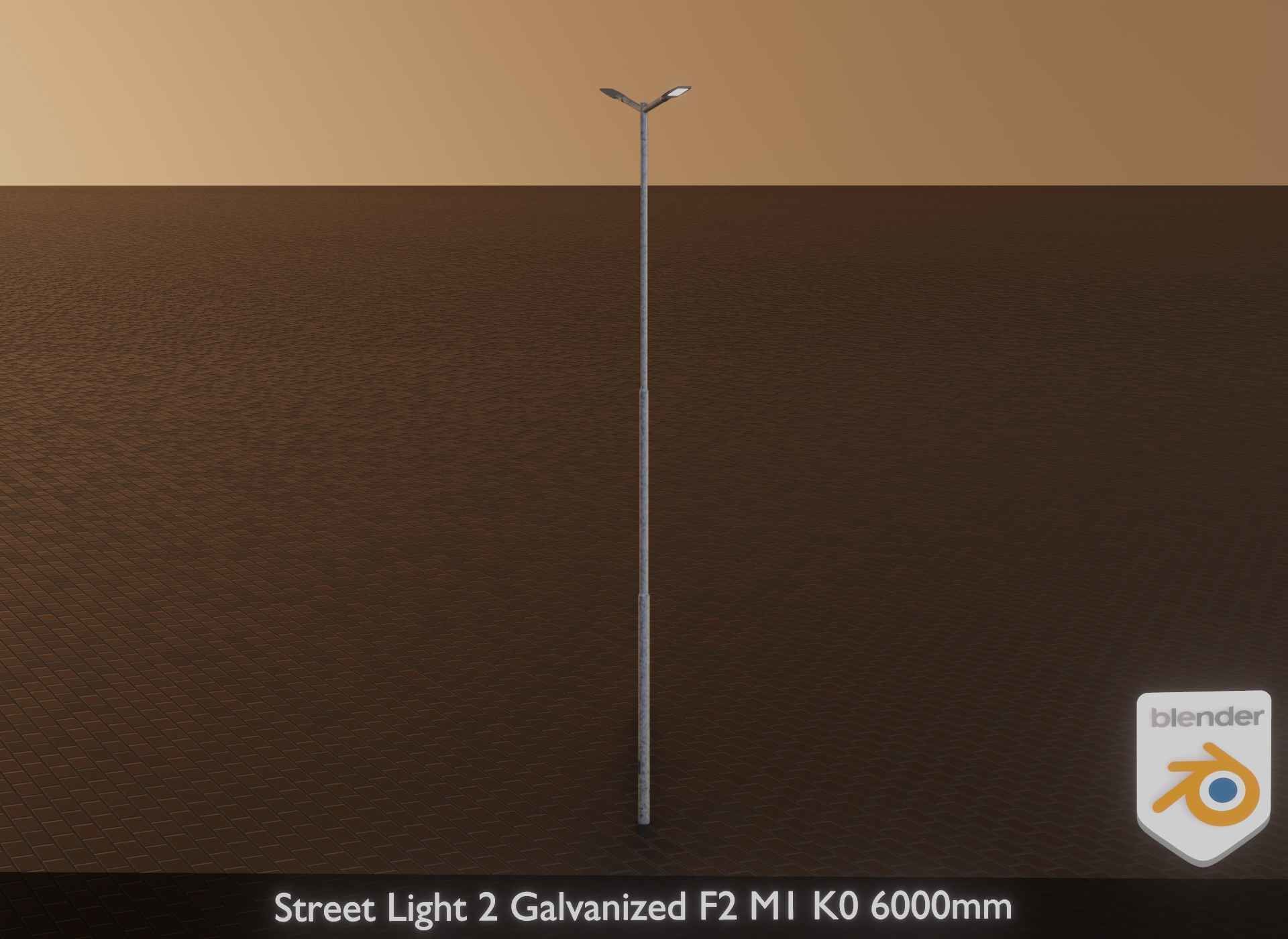 Street Light 2 Galvanized F2 M1 K0 6000mm Low-poly 3D model_28