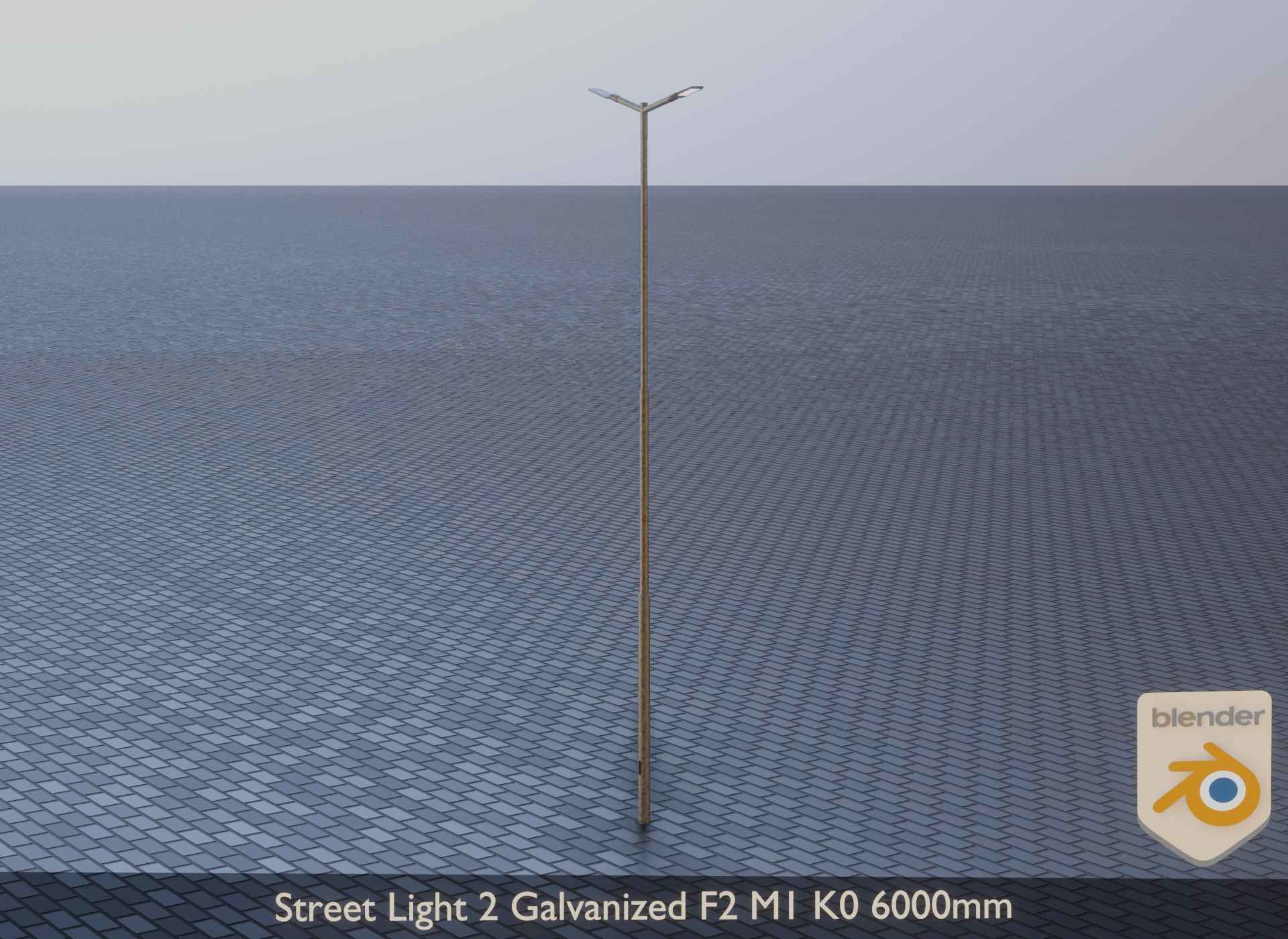 Street Light 2 Galvanized F2 M1 K0 6000mm Low-poly 3D model_7