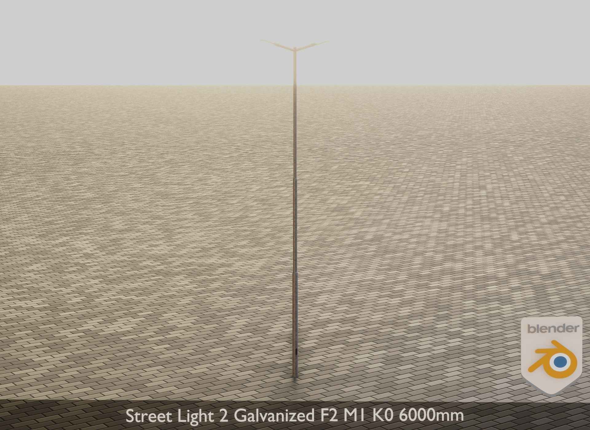 Street Light 2 Galvanized F2 M1 K0 6000mm Low-poly 3D model_17