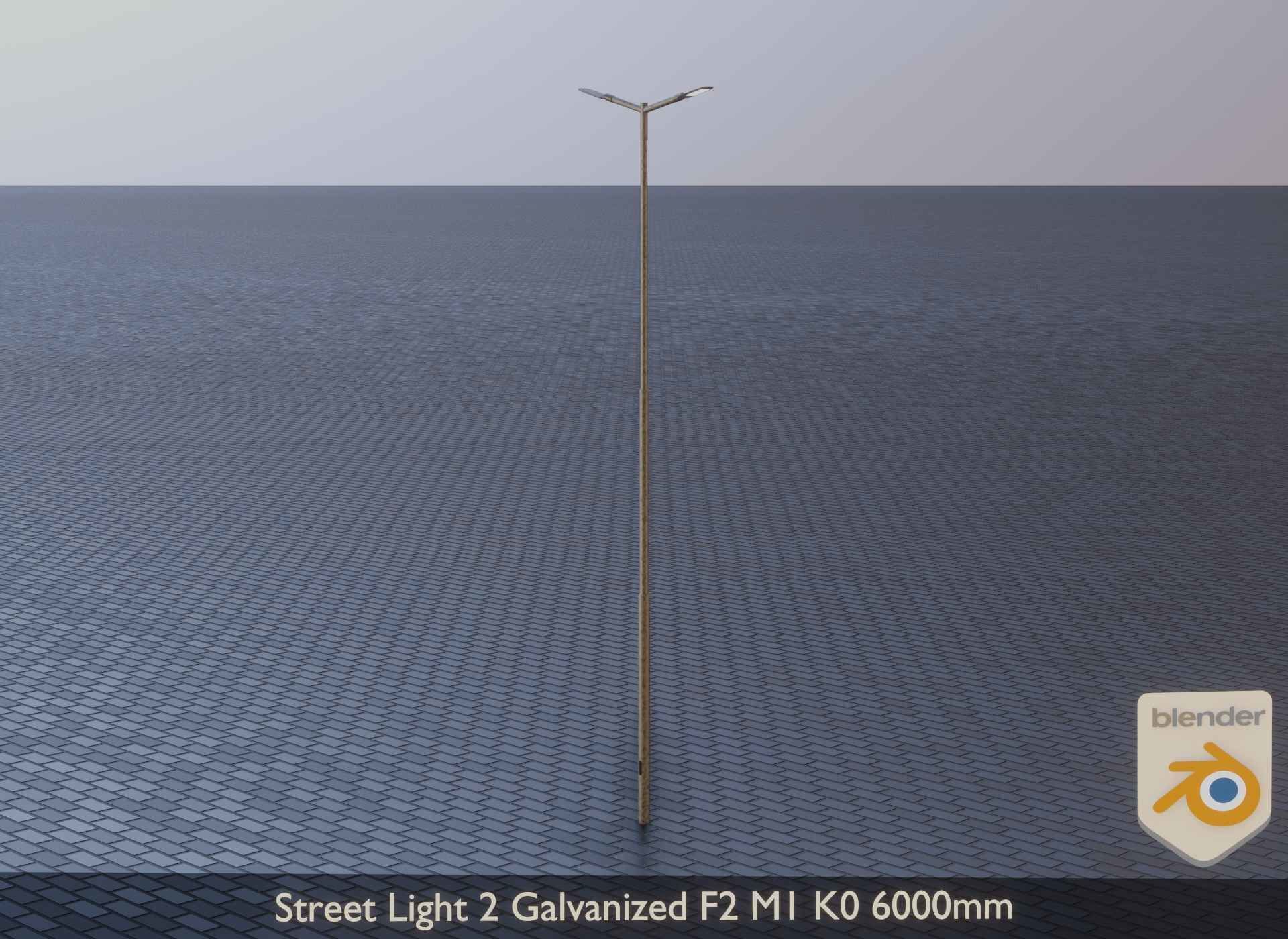 Street Light 2 Galvanized F2 M1 K0 6000mm Low-poly 3D model_6