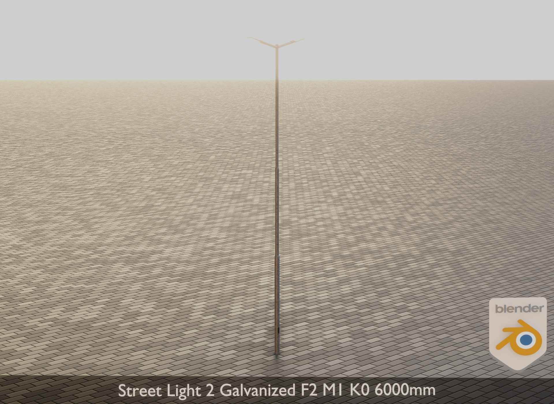 Street Light 2 Galvanized F2 M1 K0 6000mm Low-poly 3D model_16