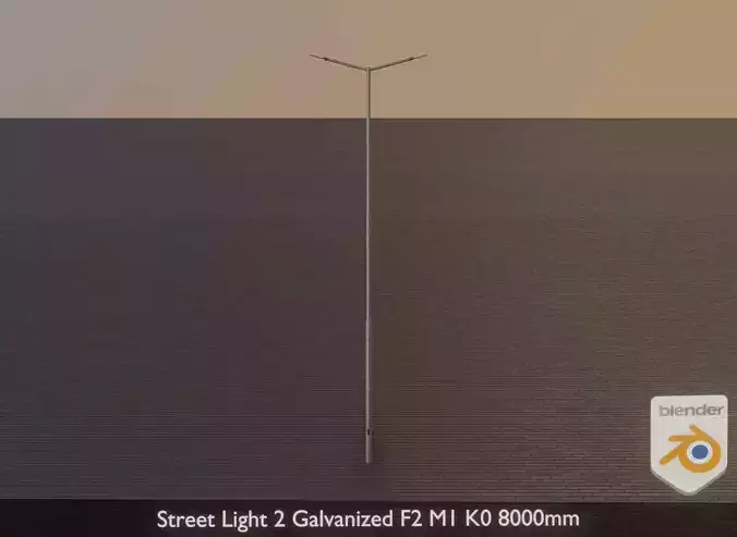 Street Light 2 Galvanized F2 M1 K0 8000mm