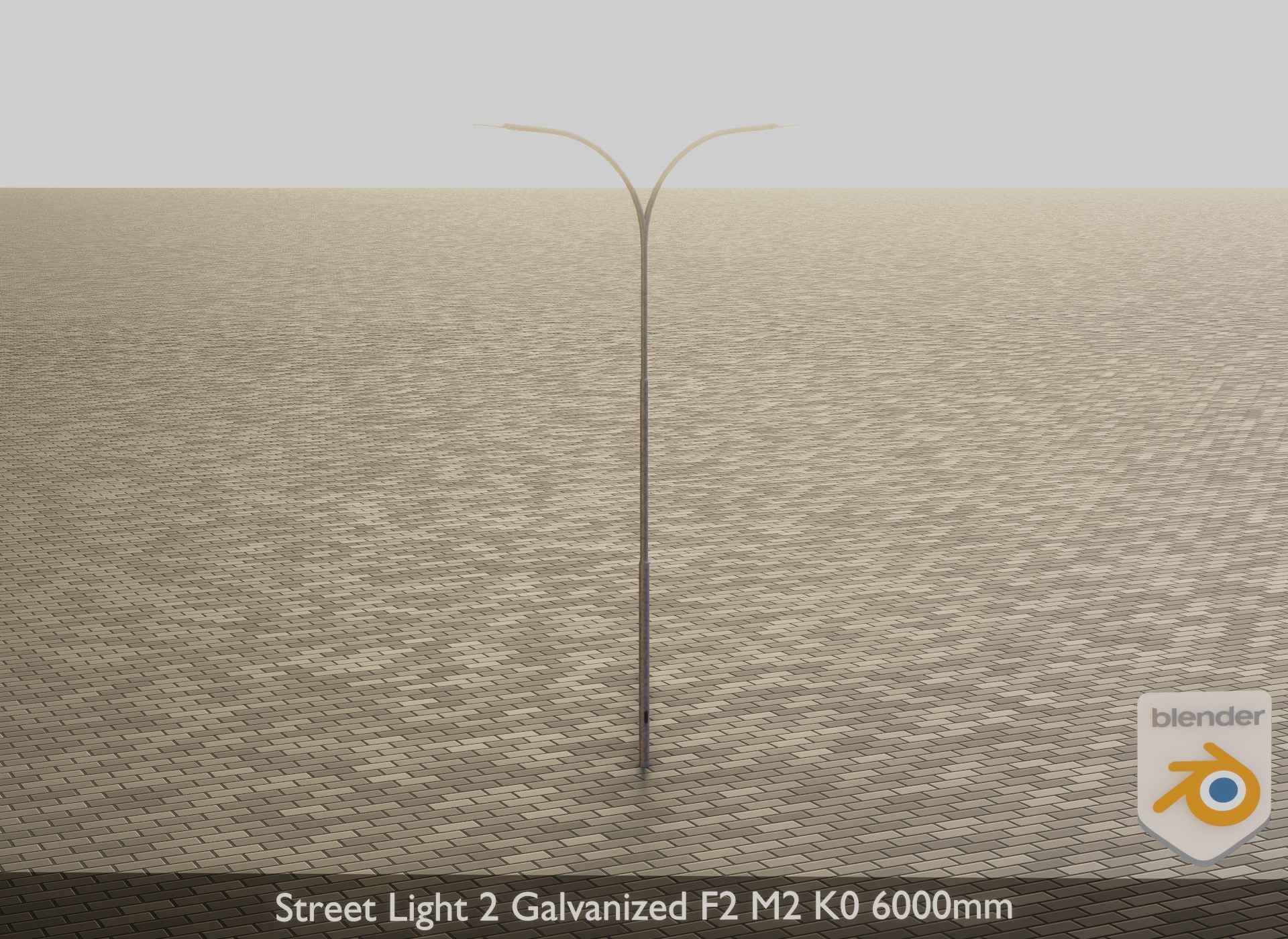 Street Light 2 Galvanized F2 M2 K0 6000mm Low-poly 3D model_18