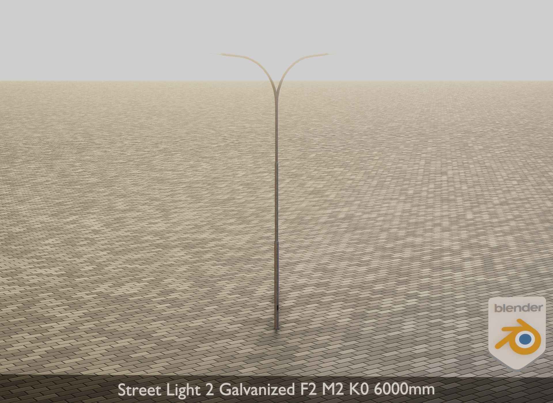 Street Light 2 Galvanized F2 M2 K0 6000mm Low-poly 3D model_17